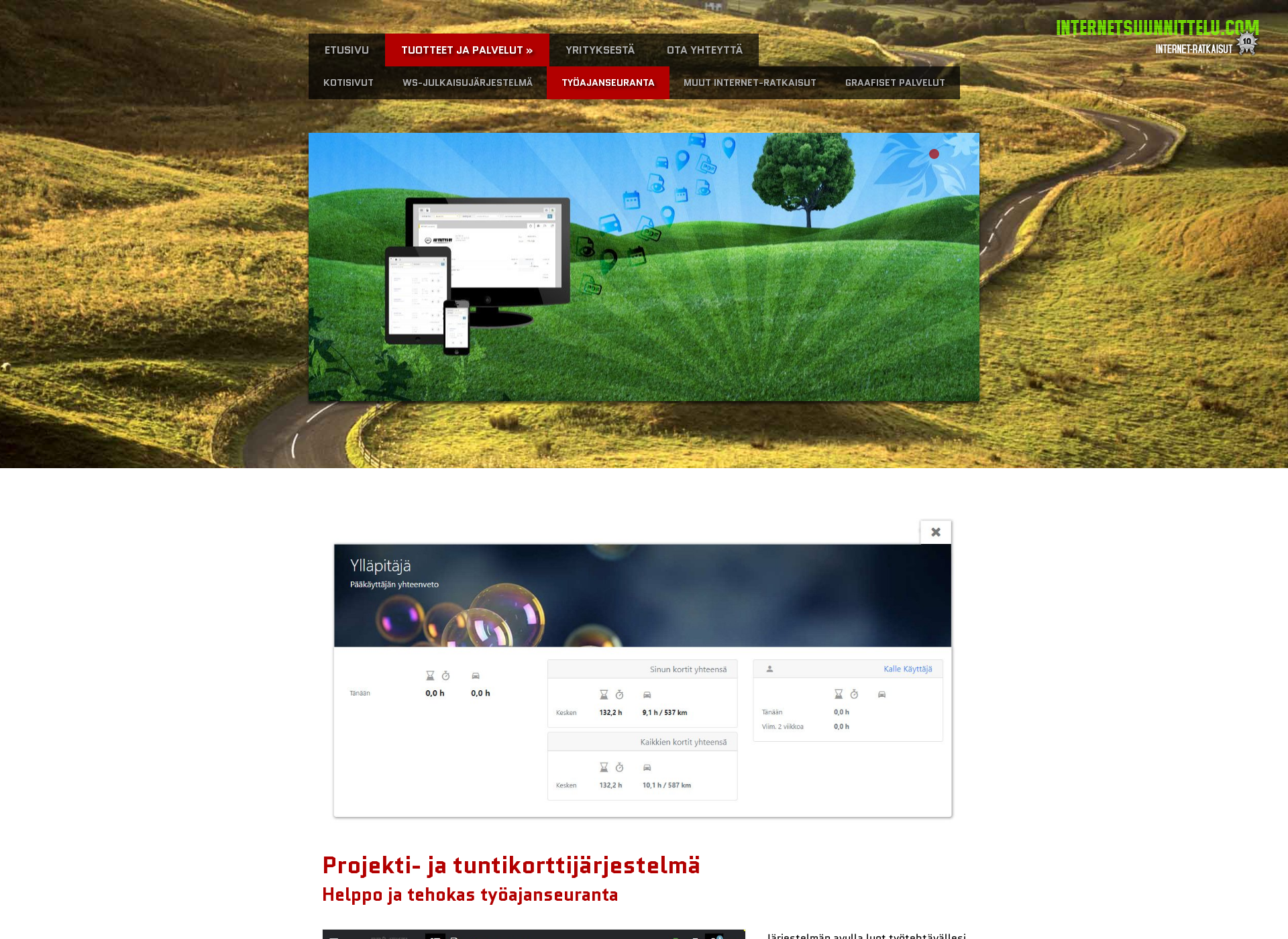 Skärmdump för projektikortti.fi