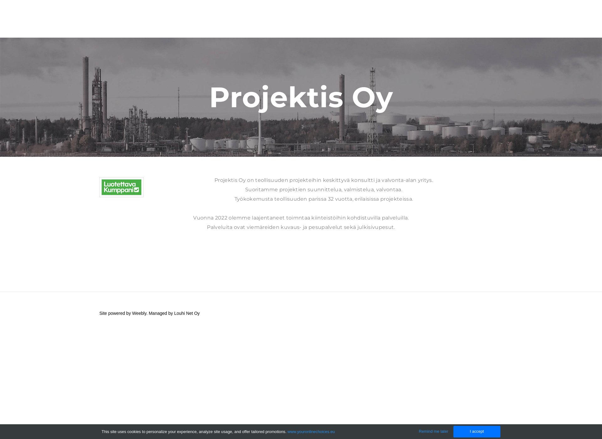 Skärmdump för projektis.fi
