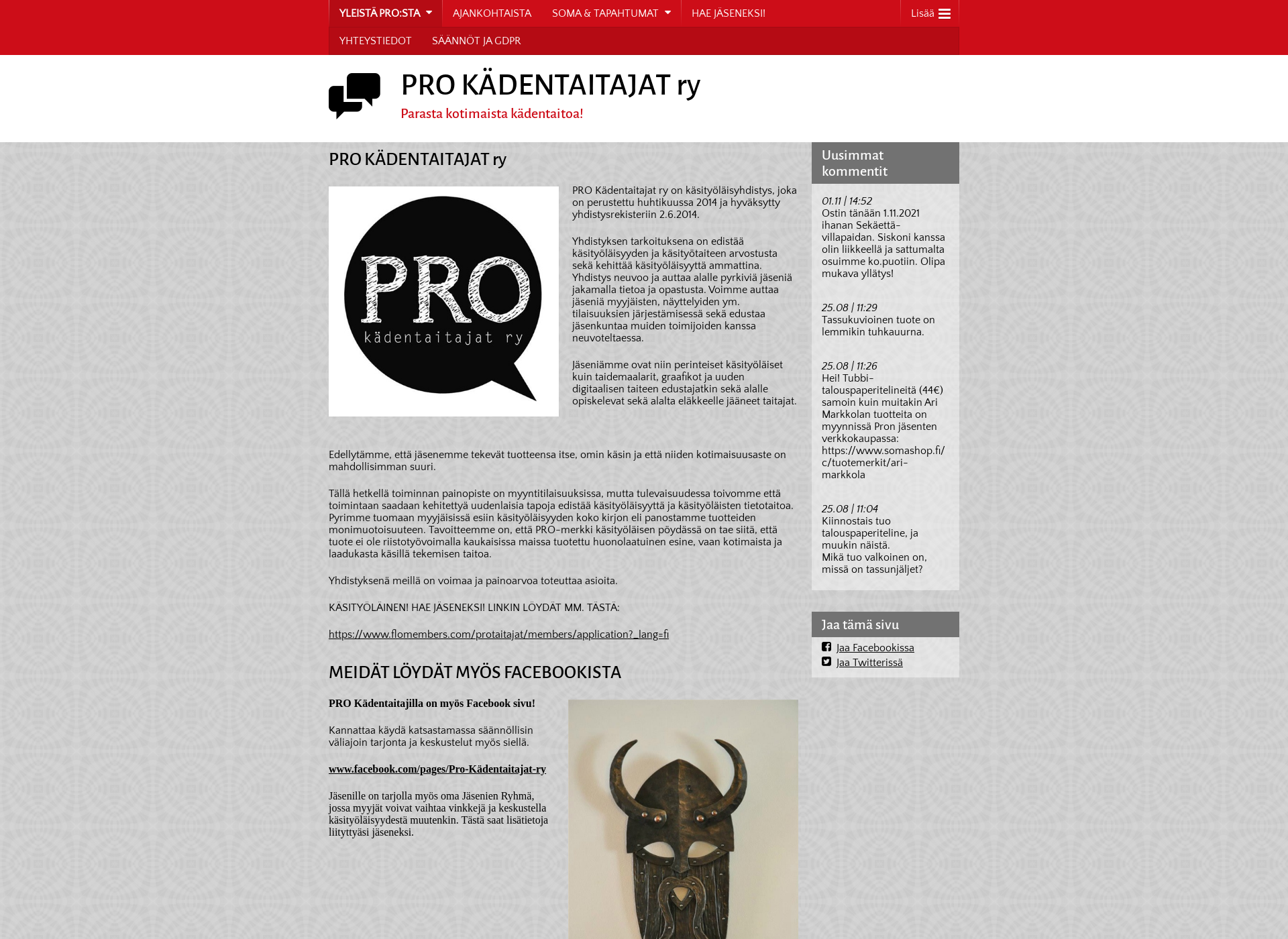 Screenshot for prokadentaitajat.fi