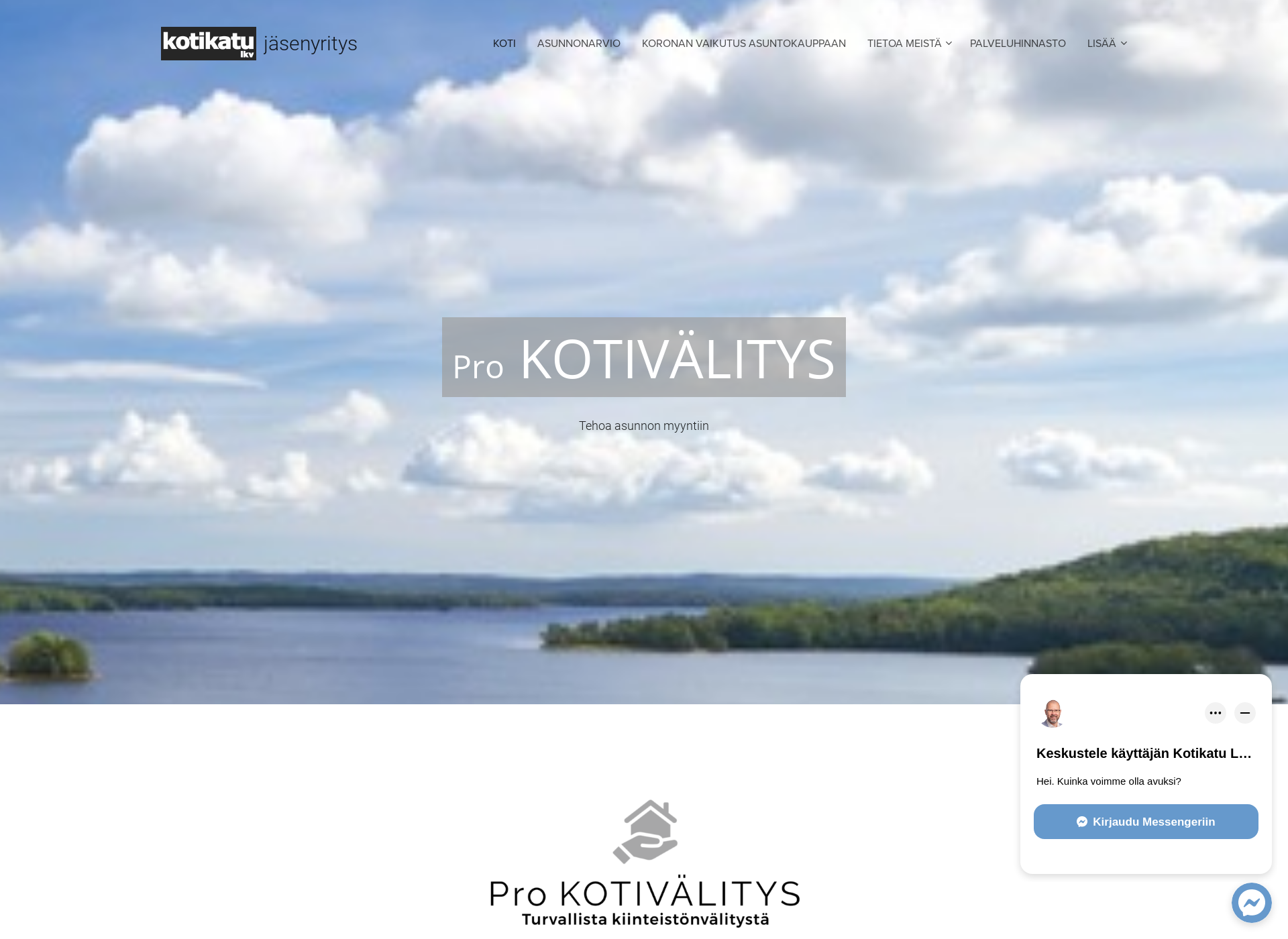 Skärmdump för prokotivalitys.fi