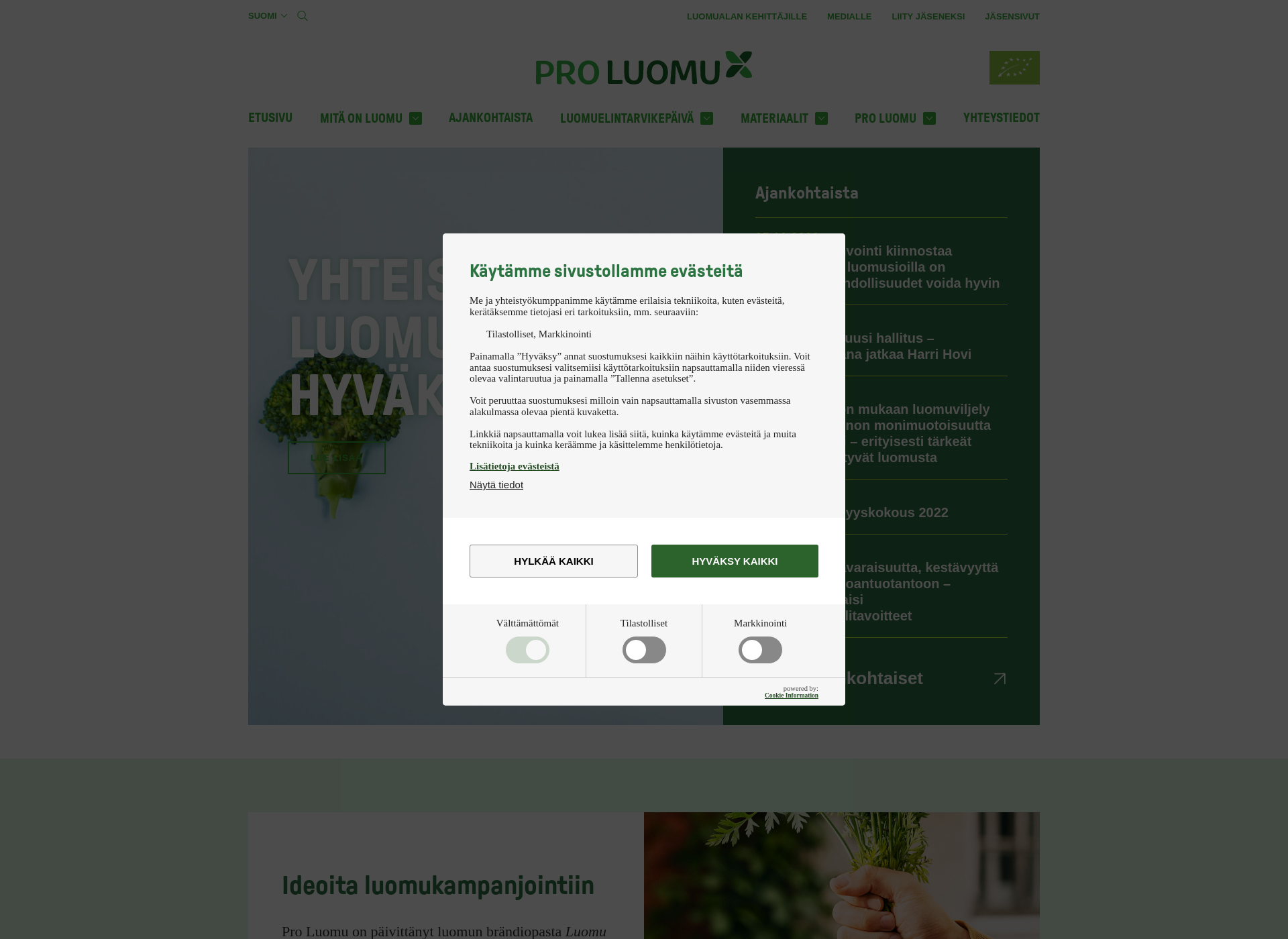 Screenshot for proluomu.fi
