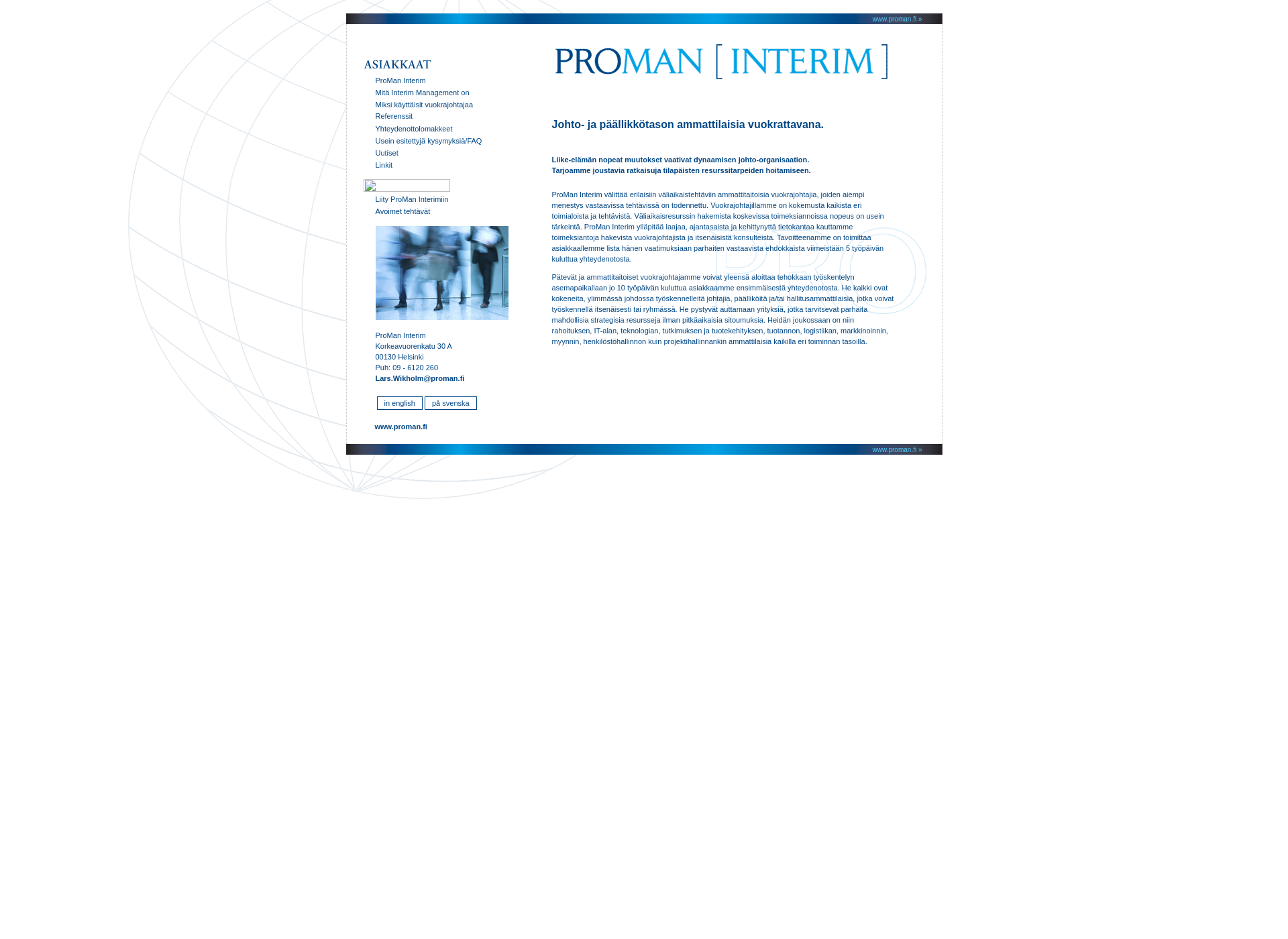 Screenshot for proman-interim.fi