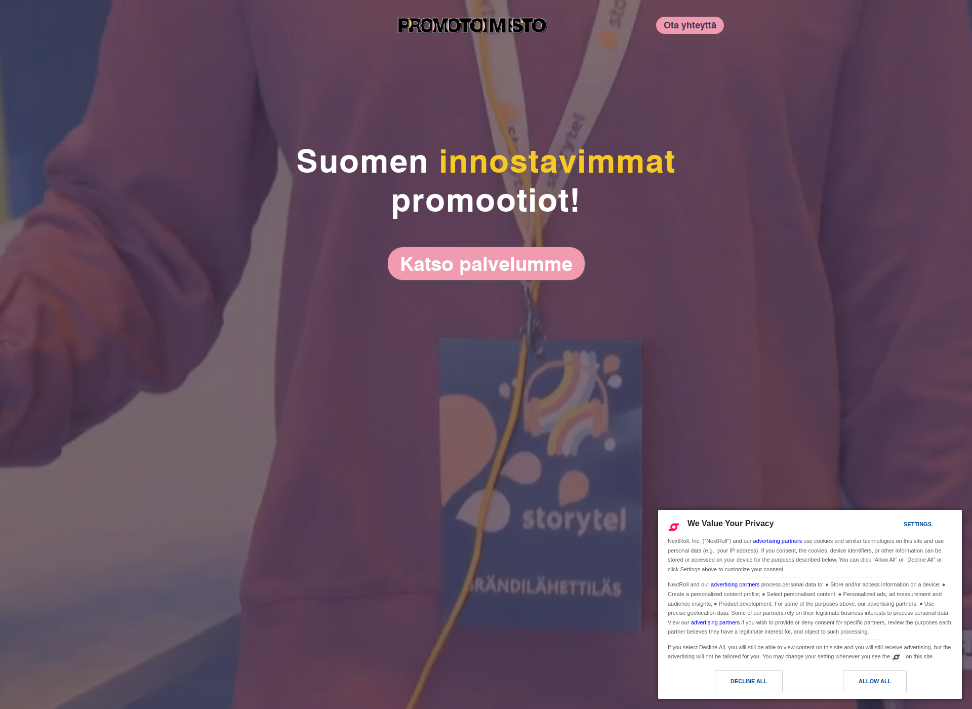 Skärmdump för promotoimisto.fi