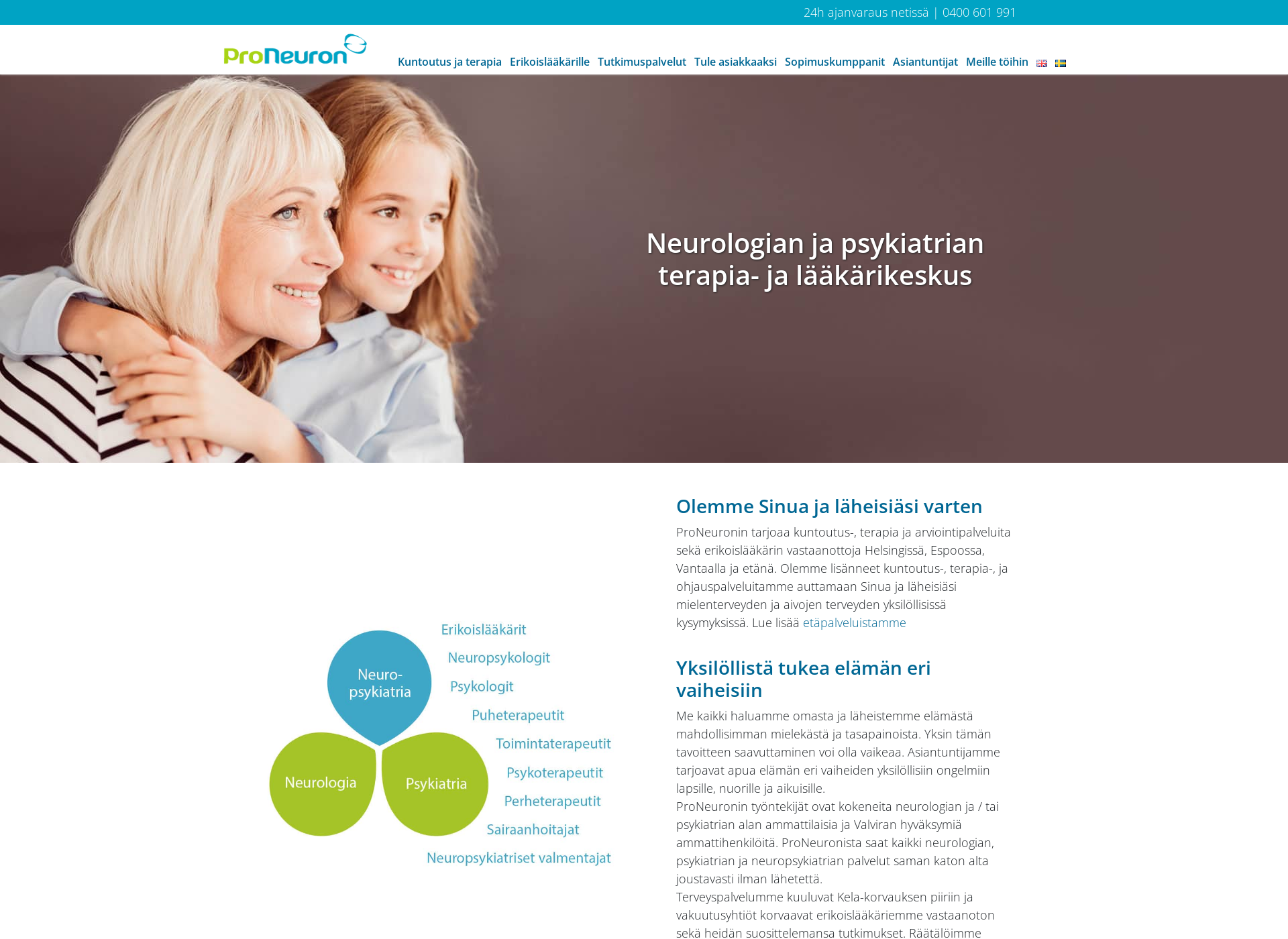 Skärmdump för proneuron.fi