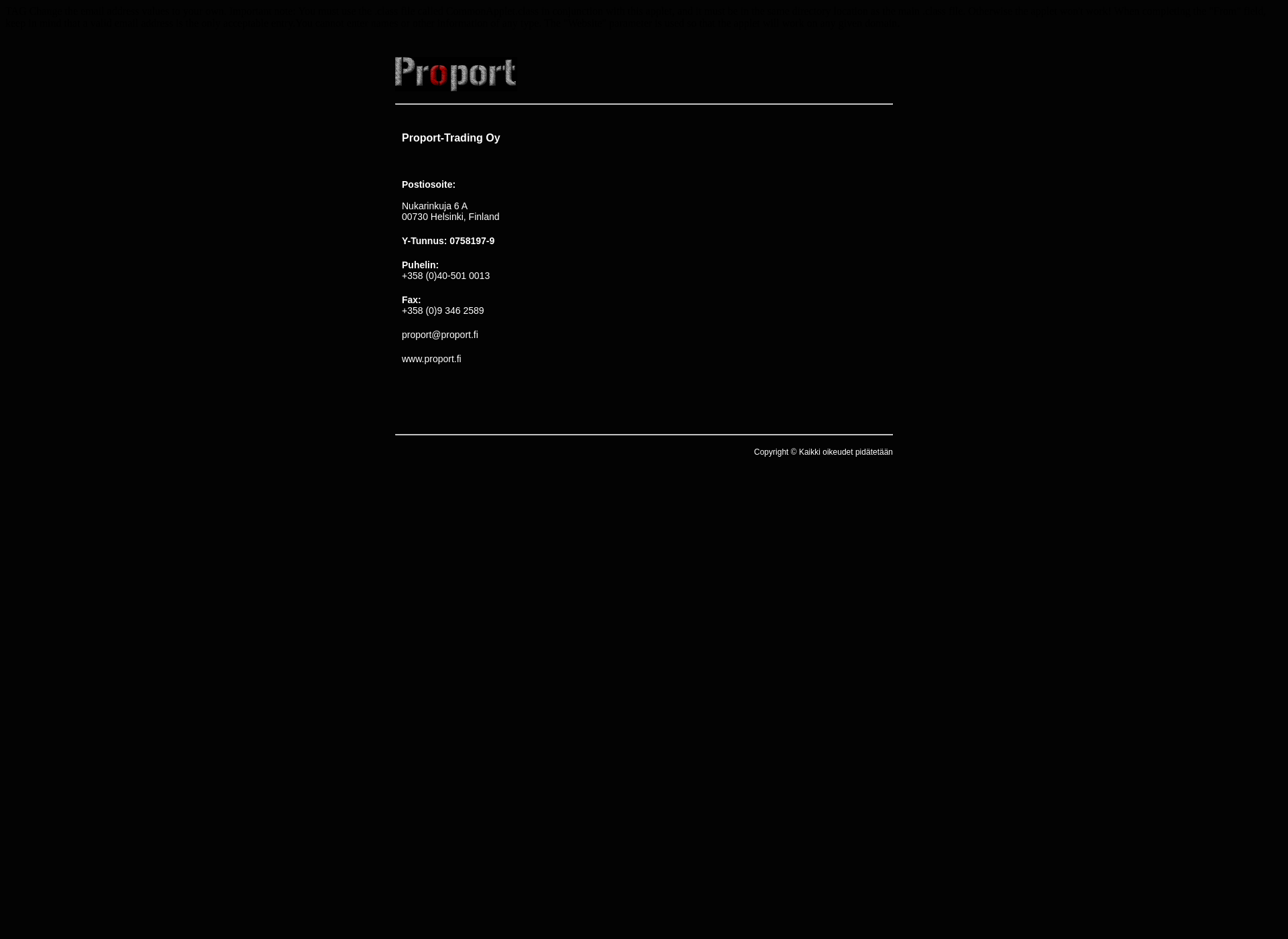 Screenshot for proport.fi