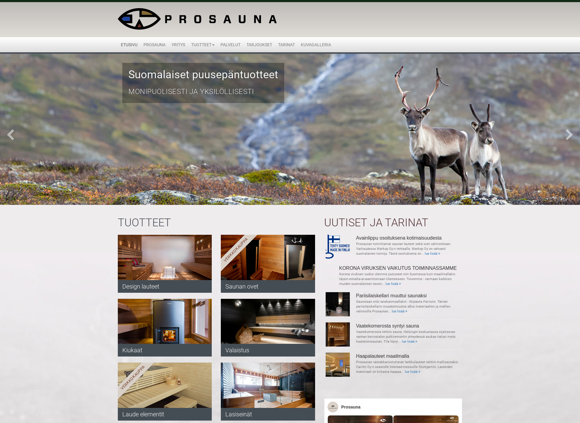 Screenshot for prosauna.fi