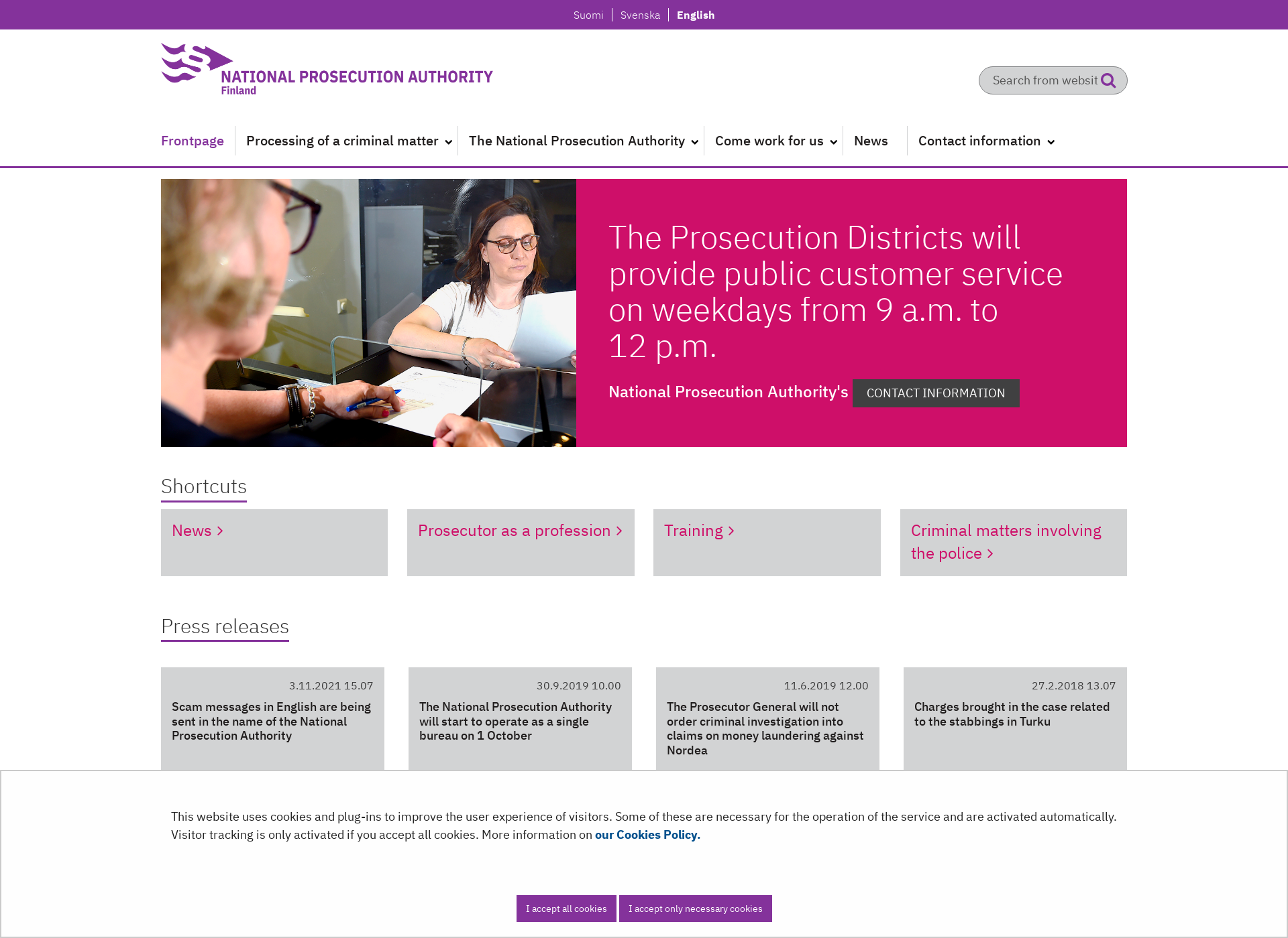 Screenshot for prosecutors.fi