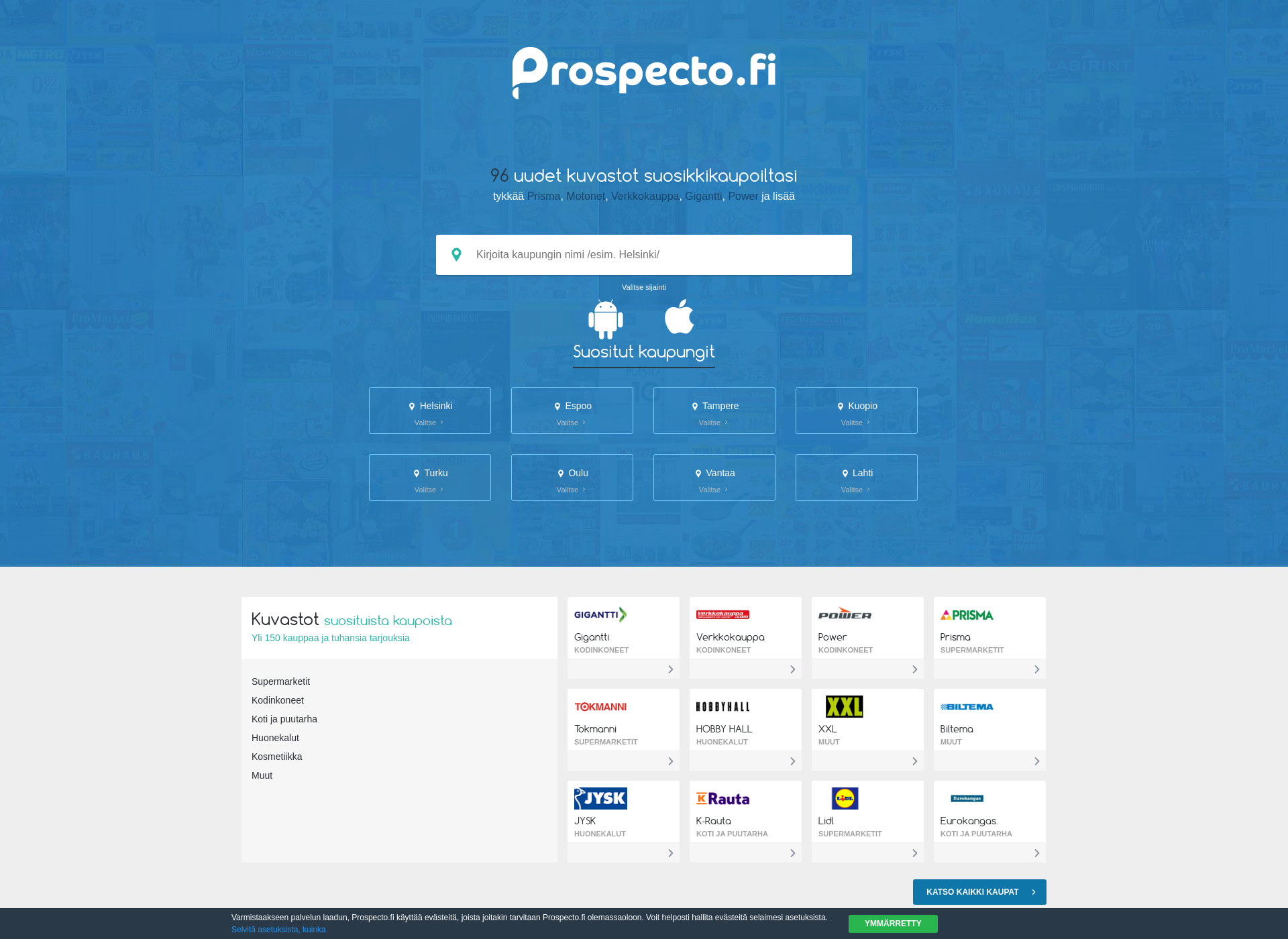 Screenshot for prospecto.fi