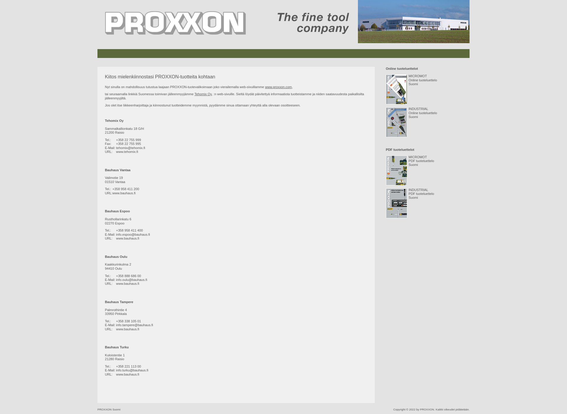 Screenshot for proxxon.fi