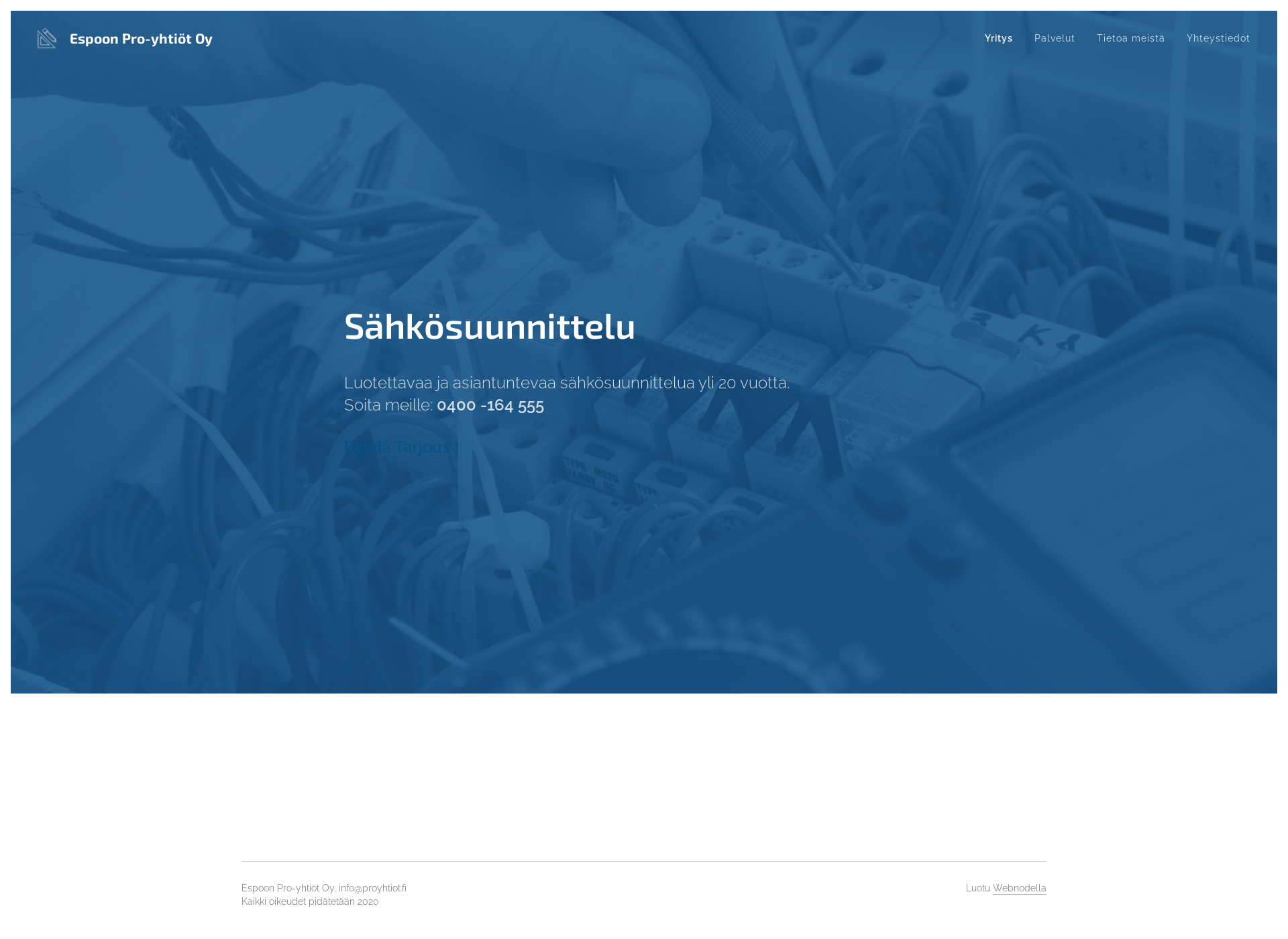 Skärmdump för proyhtiot.fi