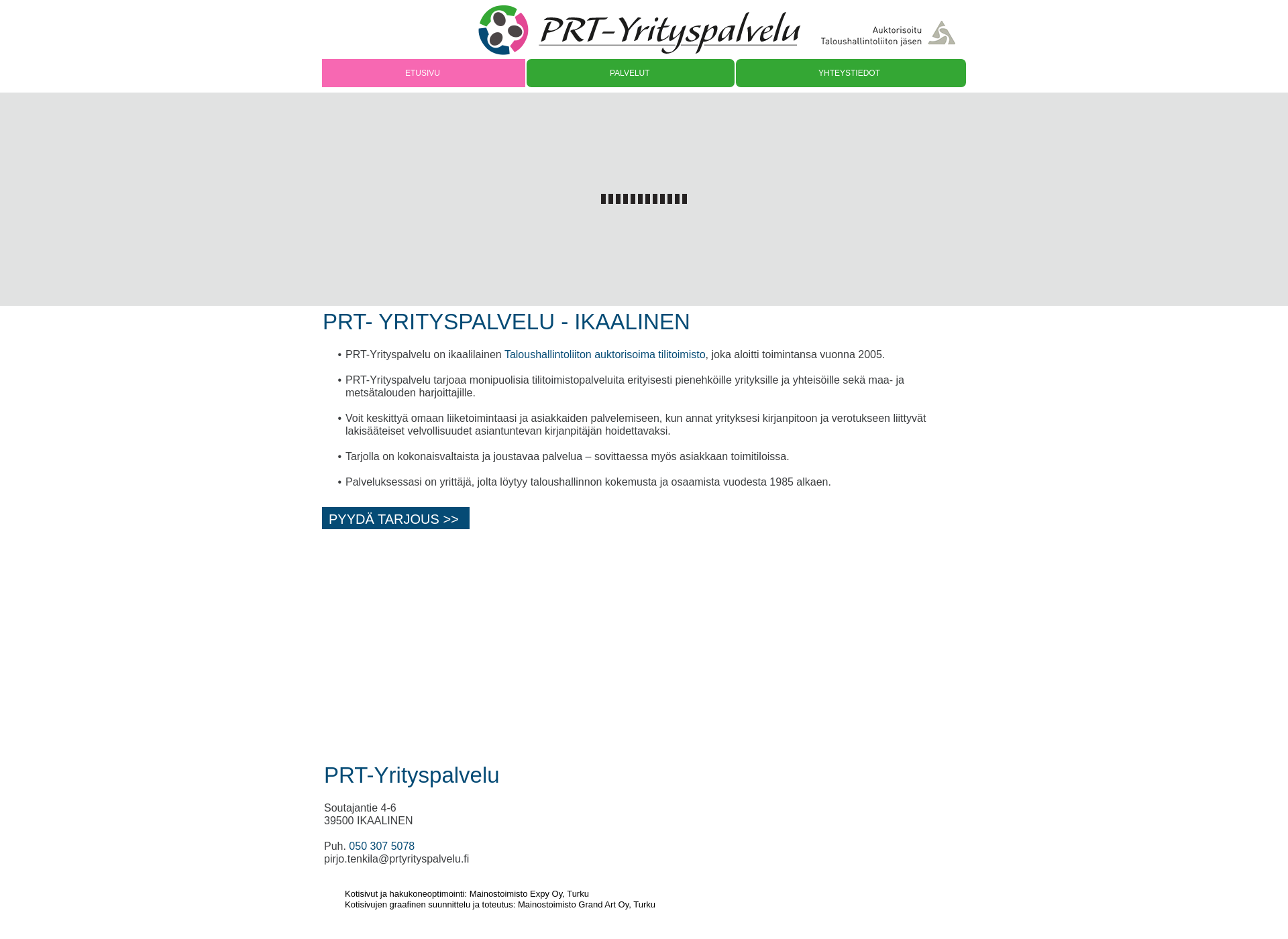 Screenshot for prtyrityspalvelu.fi