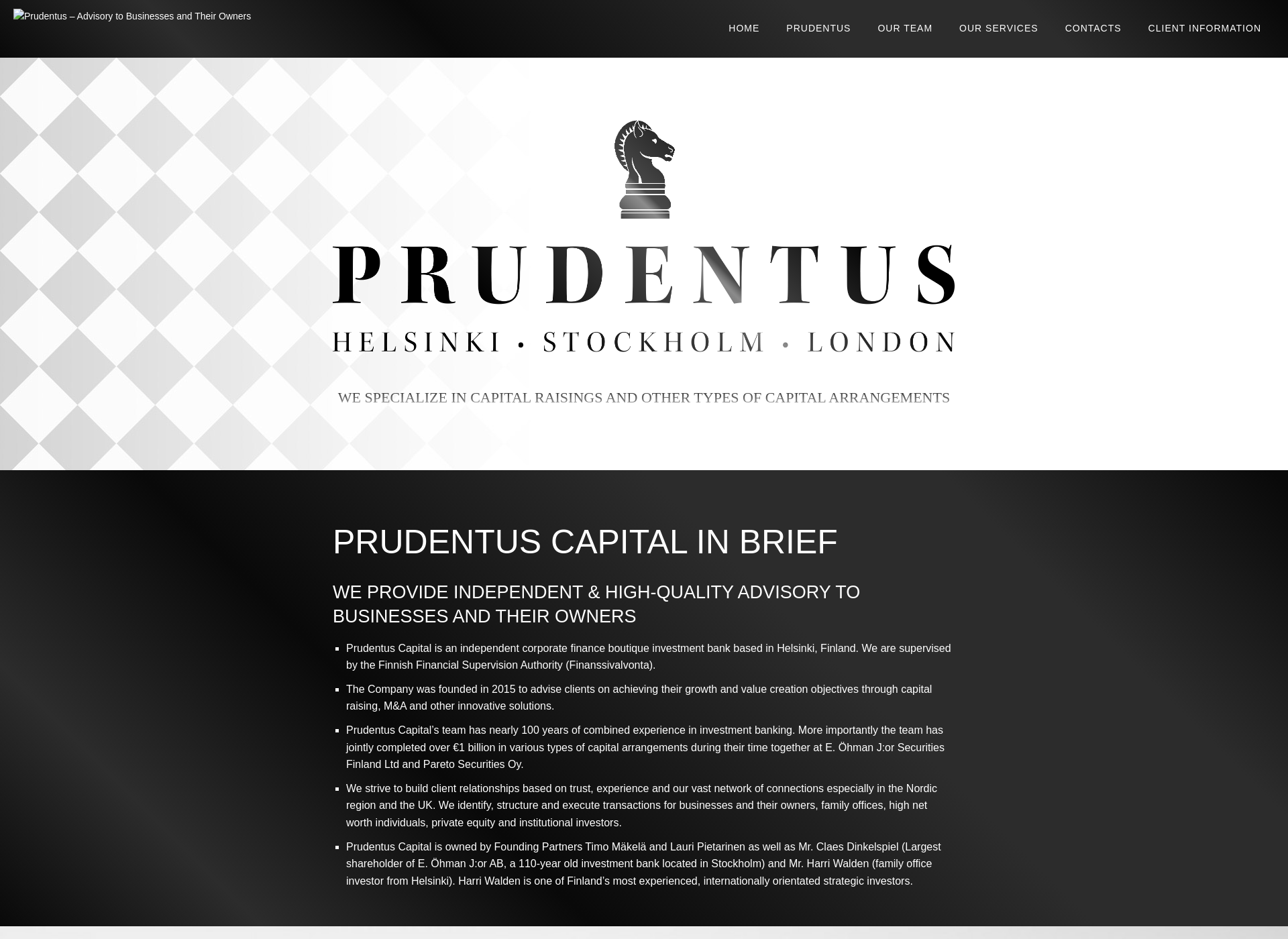Screenshot for prudentuscapital.fi