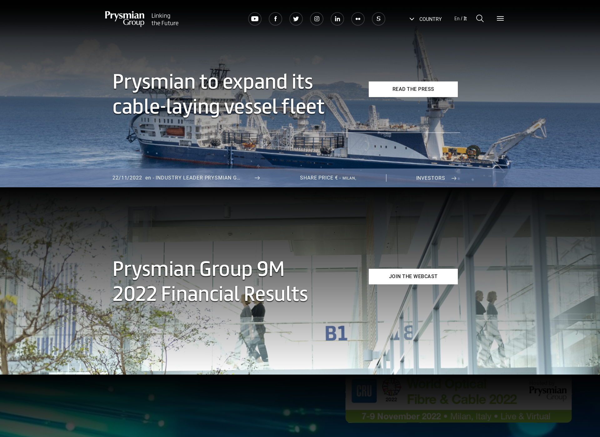Screenshot for prysmiangroup.com