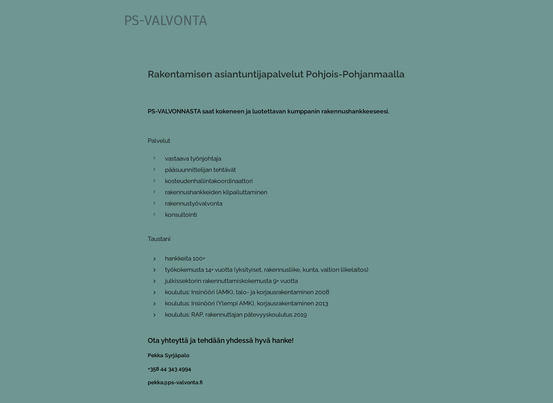 Screenshot for ps-valvonta.fi