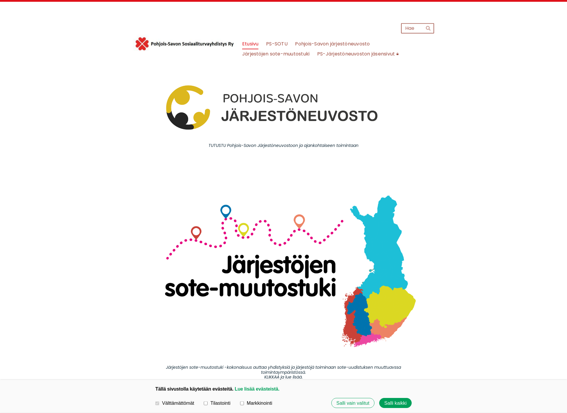 Skärmdump för pssotu.fi