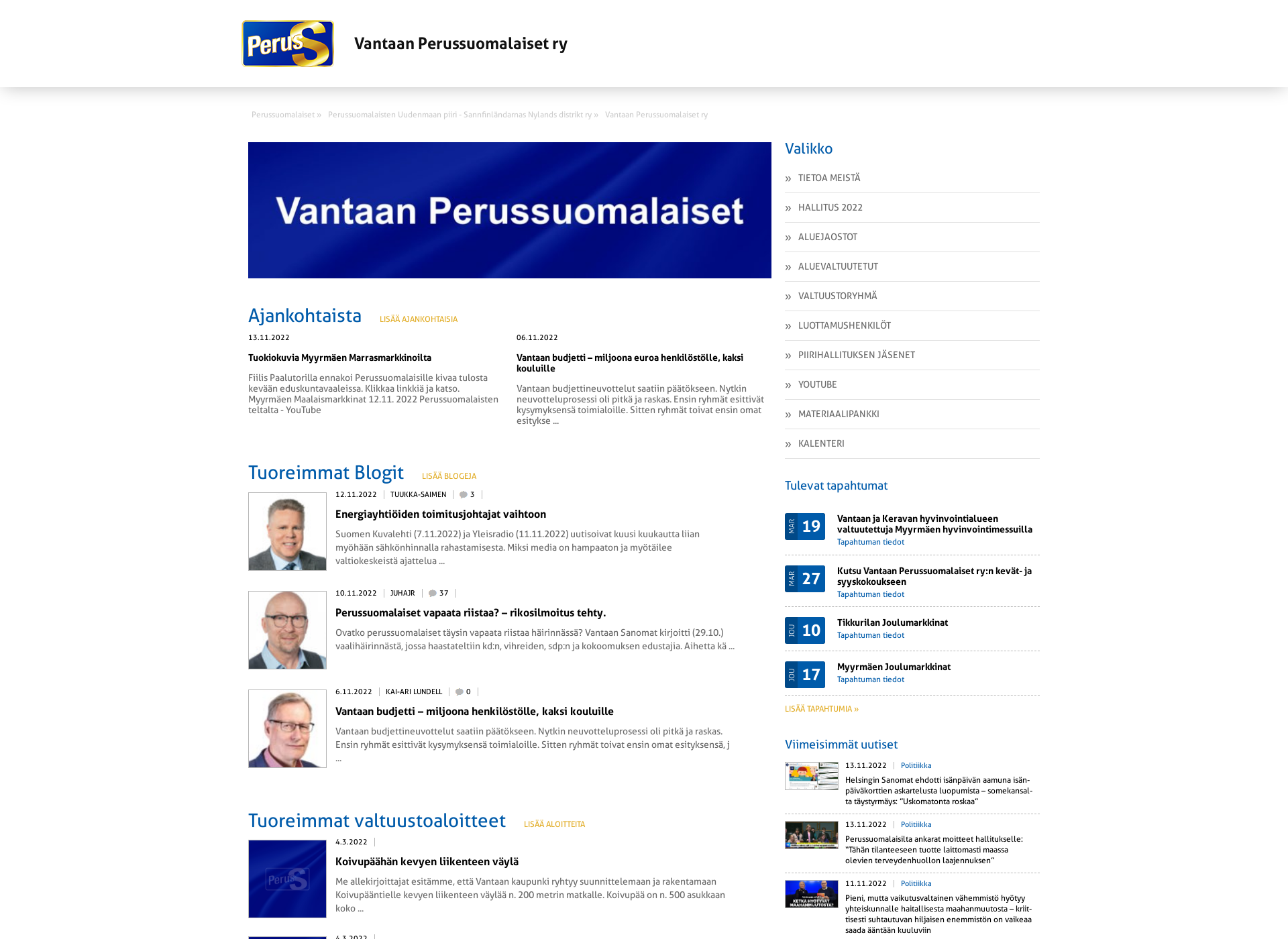 Skärmdump för psvantaa.fi