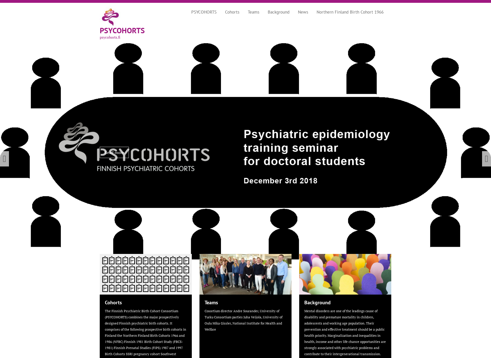 Screenshot for psycohorts.fi