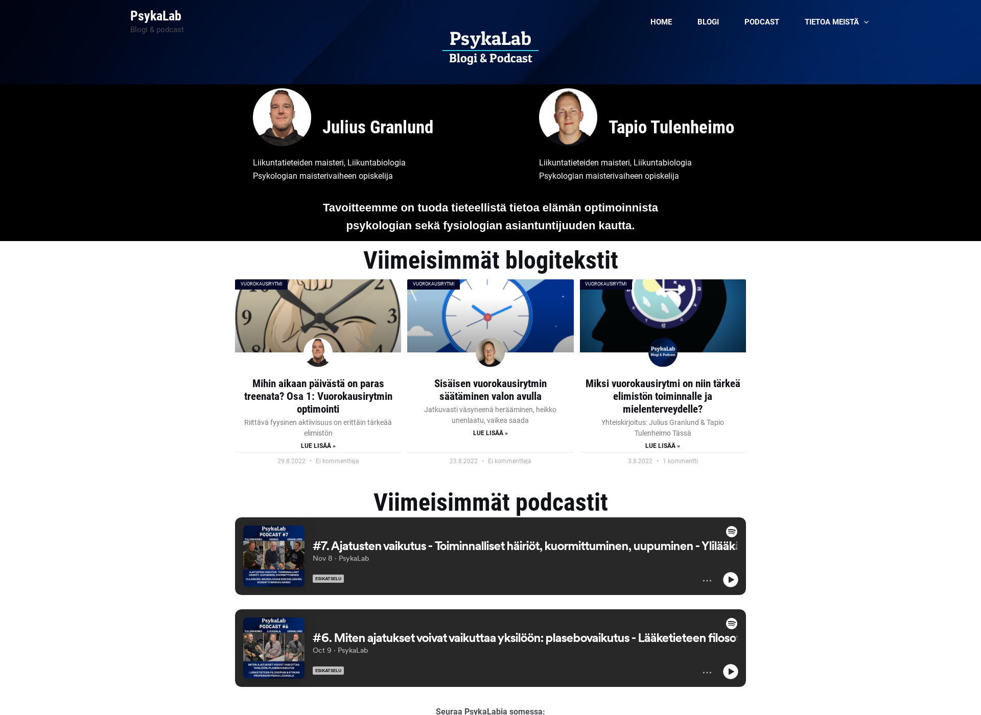 Screenshot for psykalab.fi