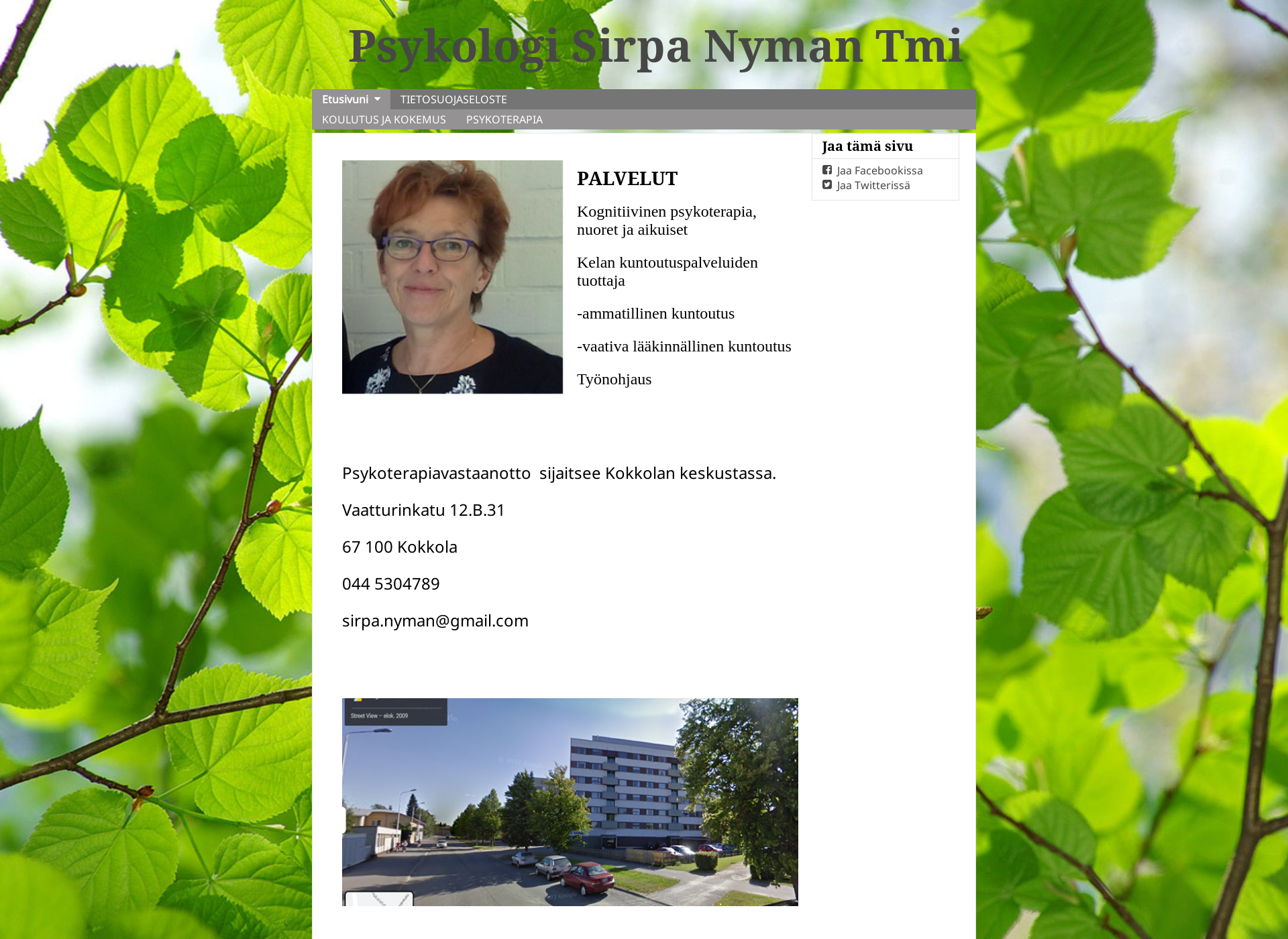 Skärmdump för psykologisirpanyman.fi