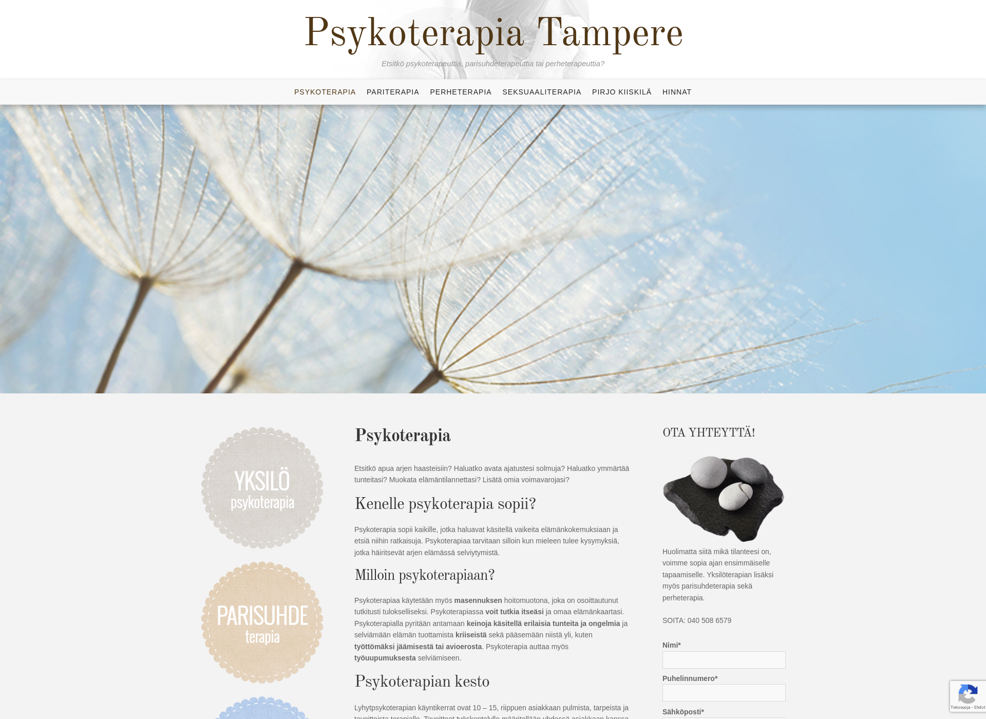Screenshot for psykoterapia-tampere.fi