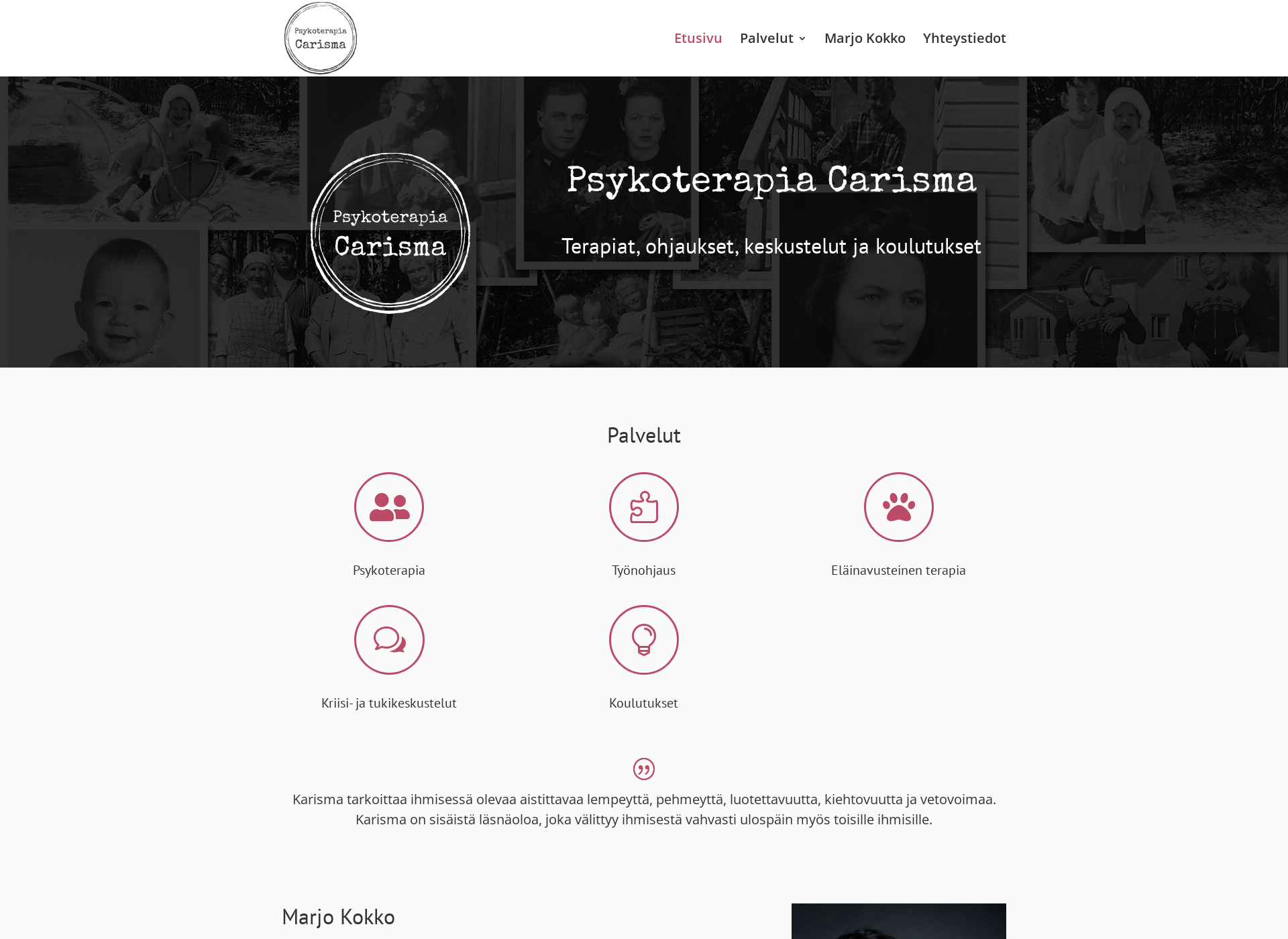 Screenshot for psykoterapiacarisma.fi