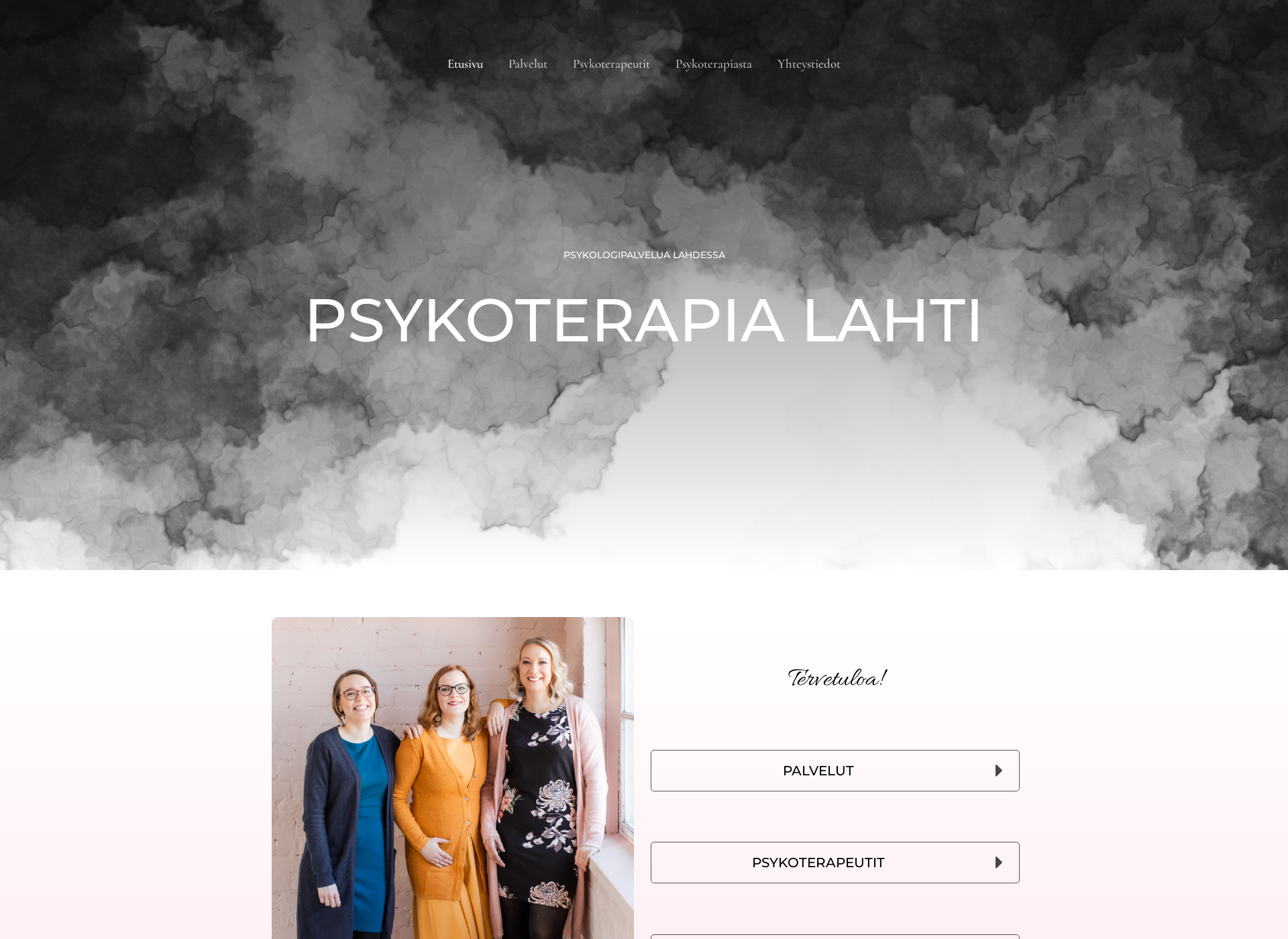 Skärmdump för psykoterapialahti.fi