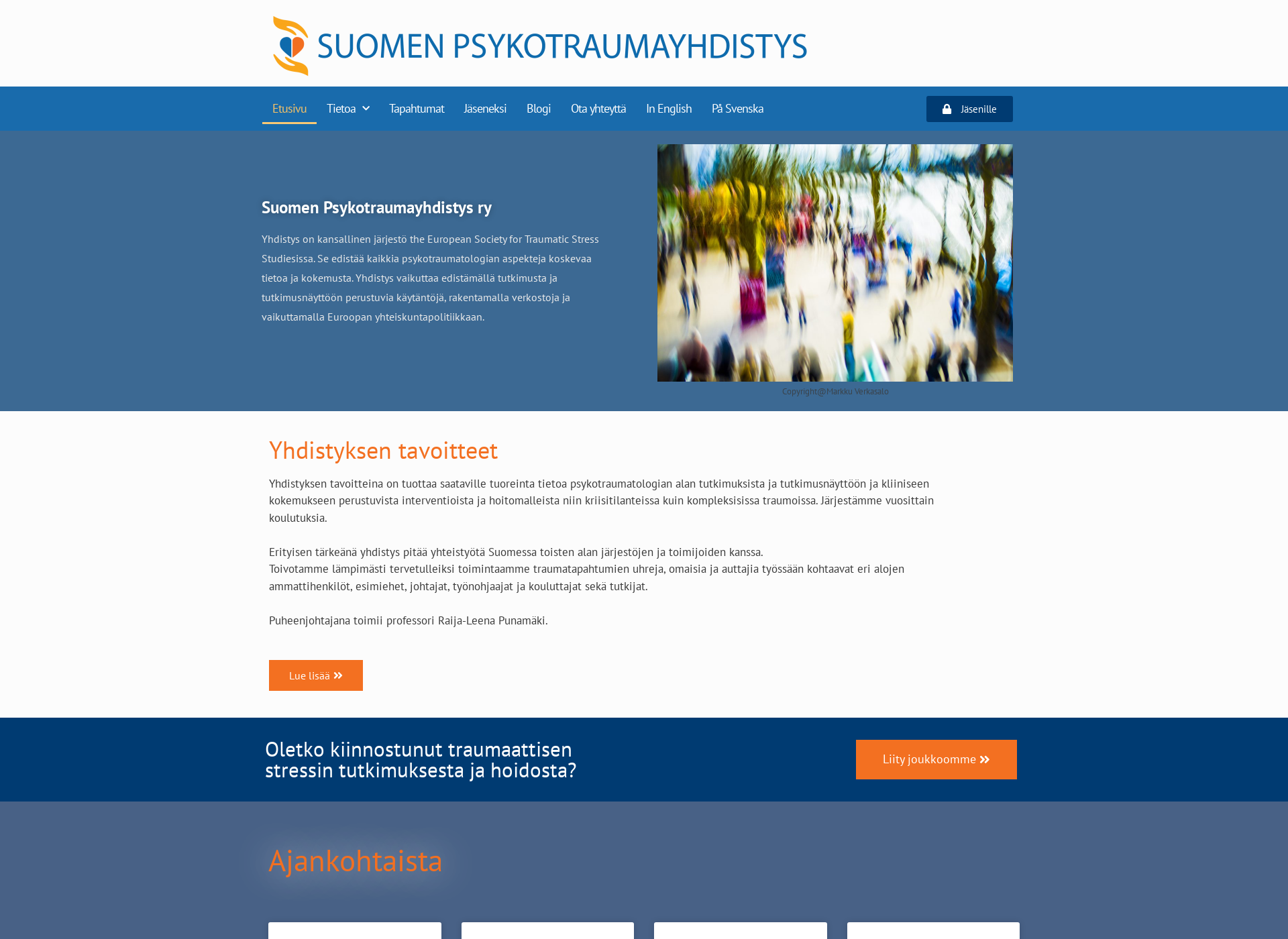 Skärmdump för psykotrauma.fi