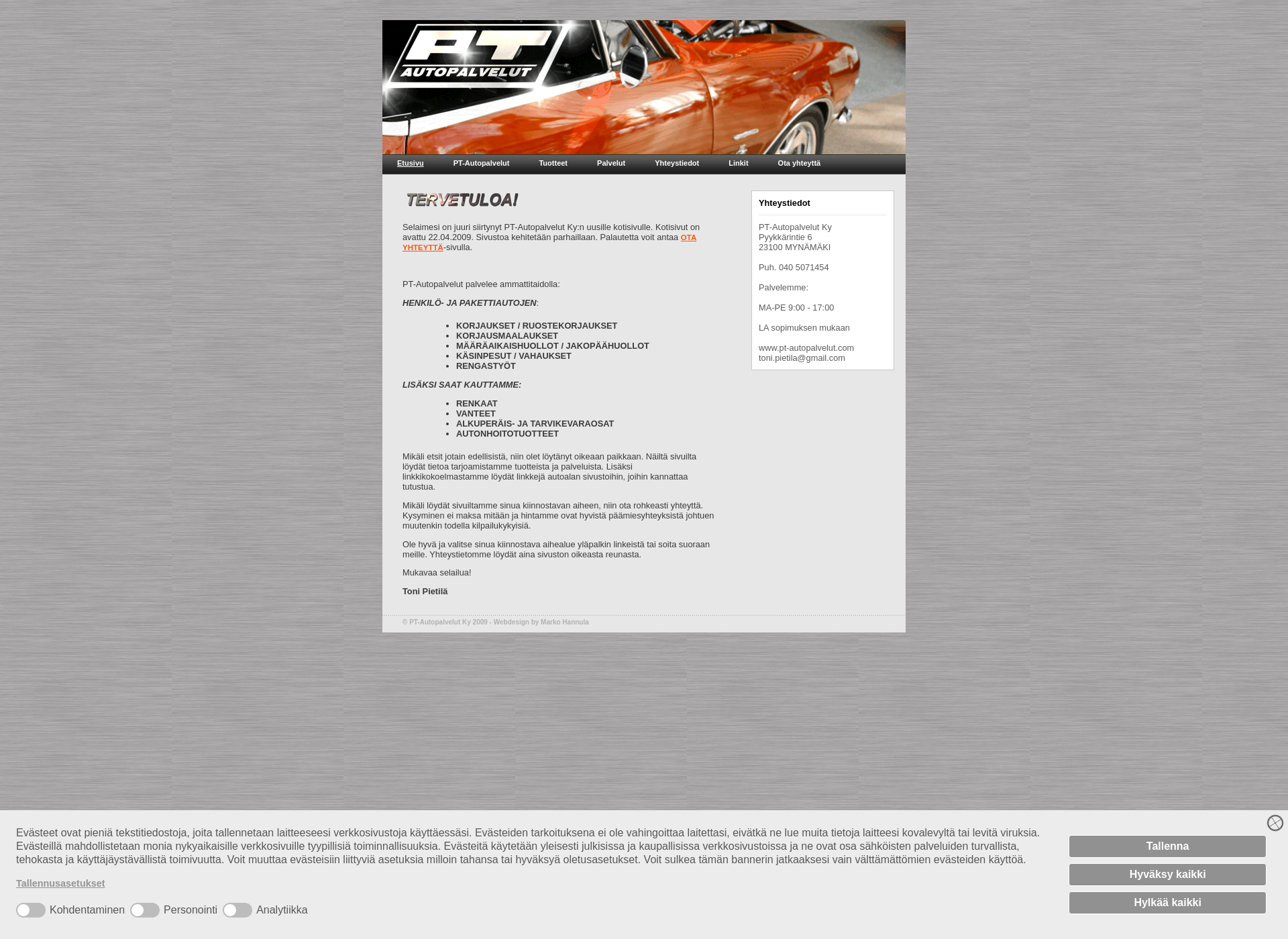 Screenshot for pt-autopalvelut.fi
