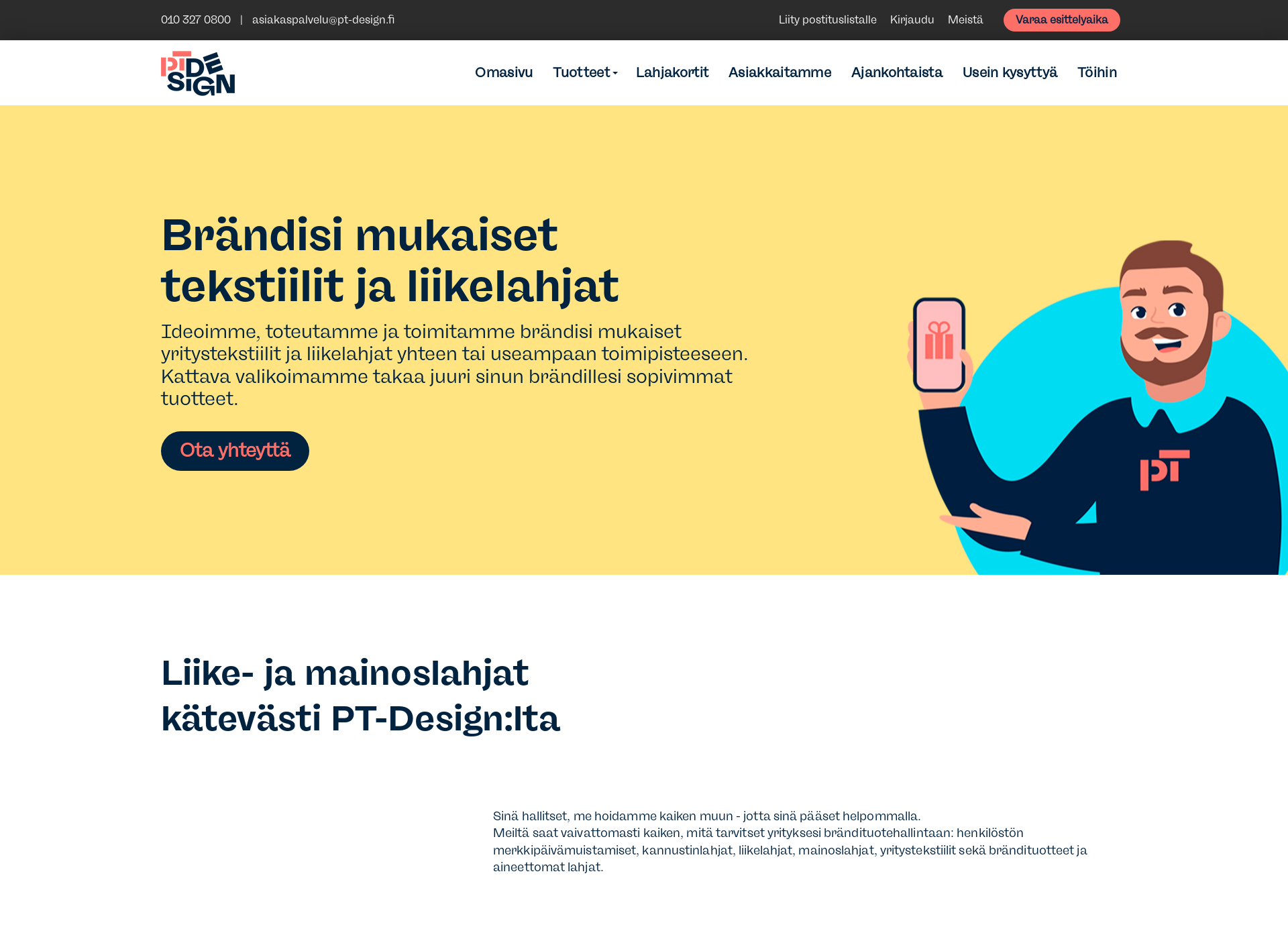 Screenshot for pt-design.fi