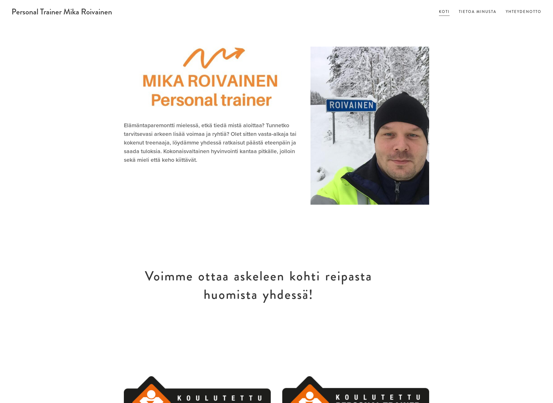 Skärmdump för ptmikaroivainen.fi