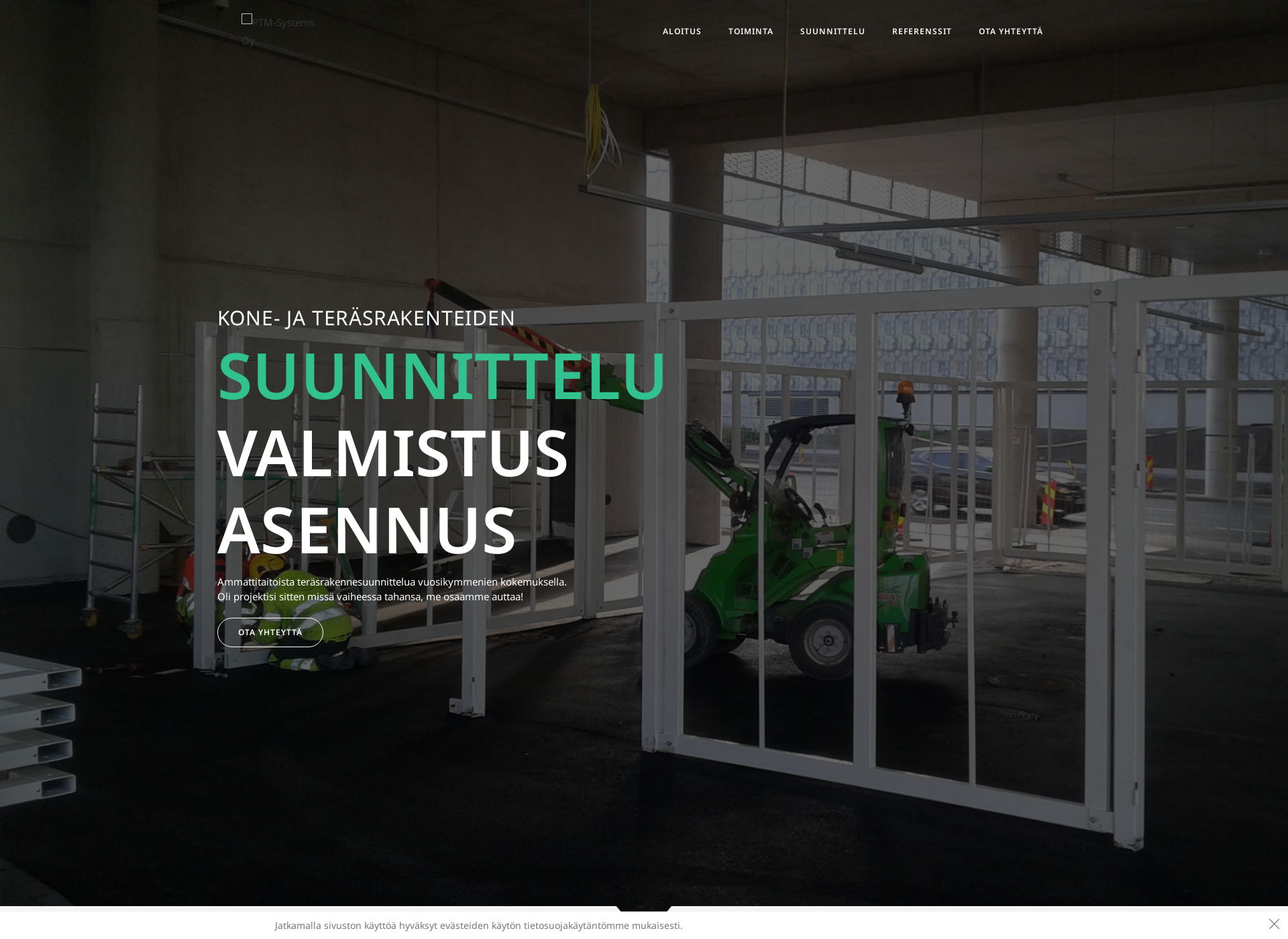 Skärmdump för ptmsystems.fi