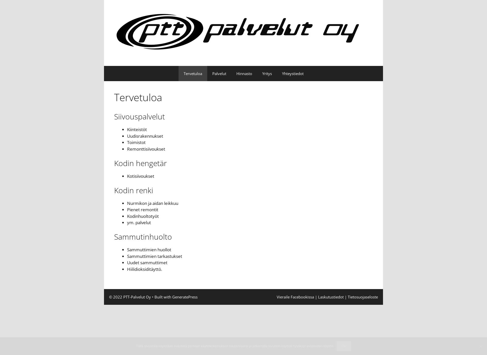 Screenshot for ptt-palvelut.fi