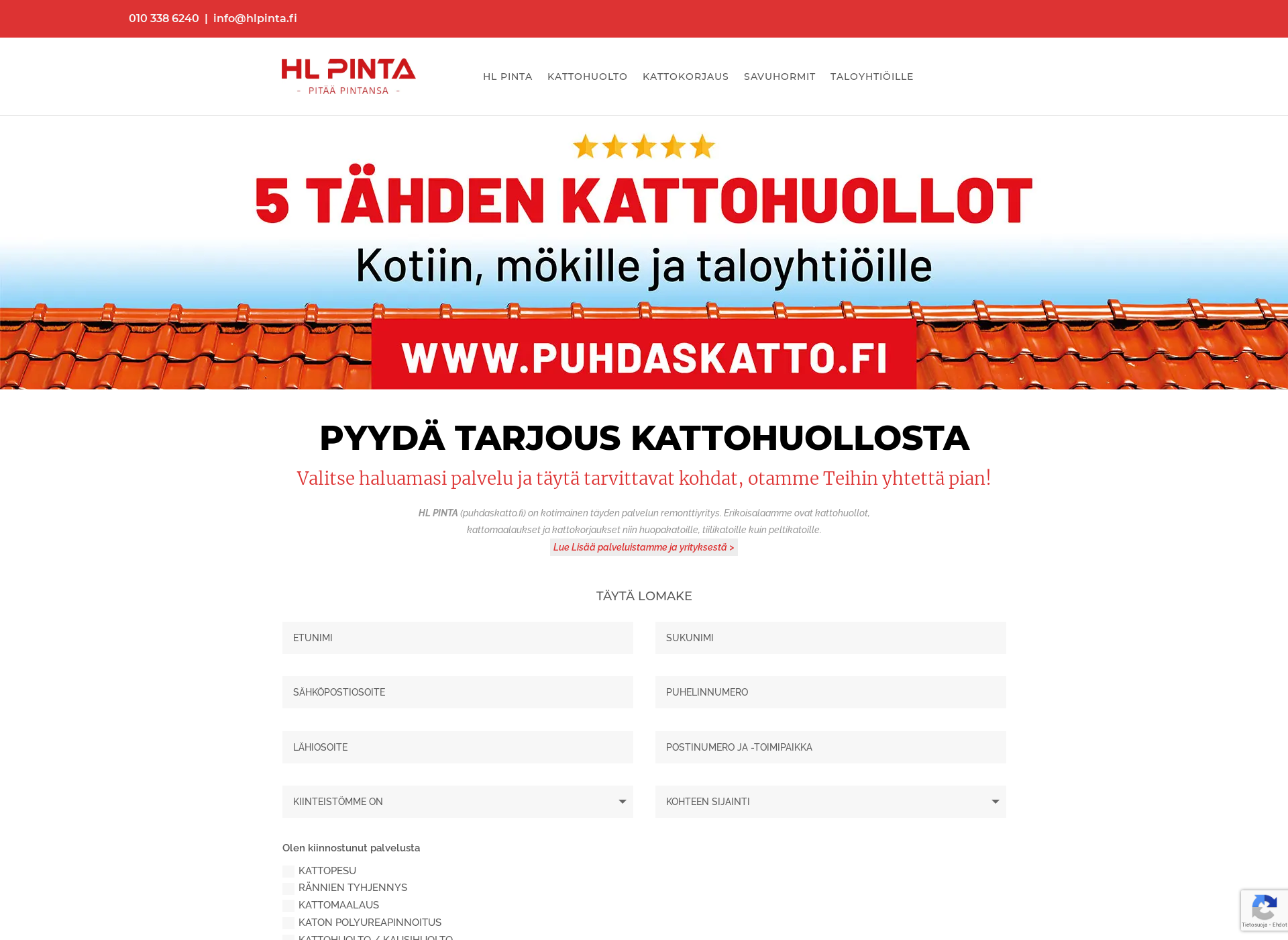 Screenshot for puhdaskatto.fi