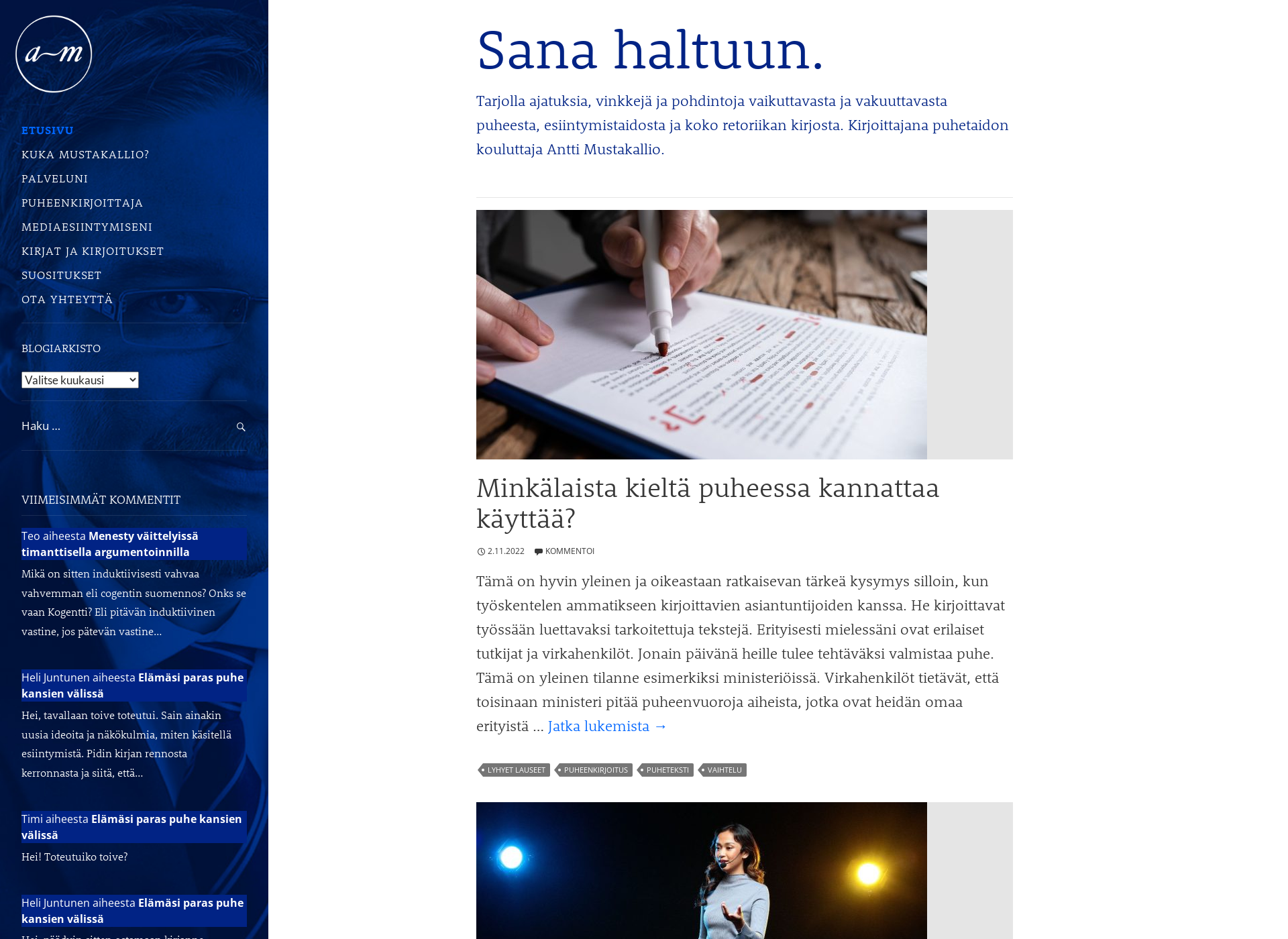 Screenshot for puhekoulutukset.fi