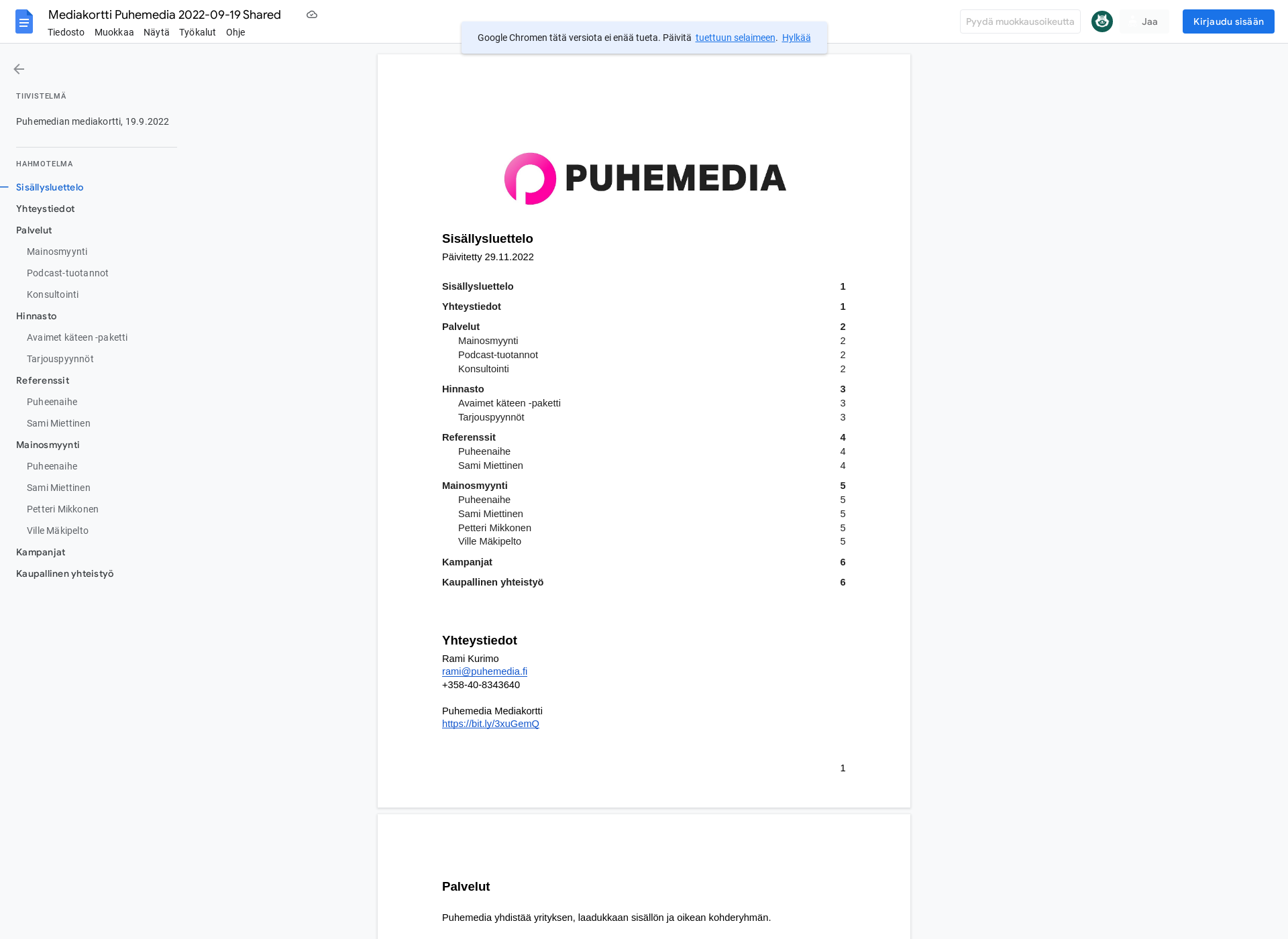 Skärmdump för puhemedia.fi