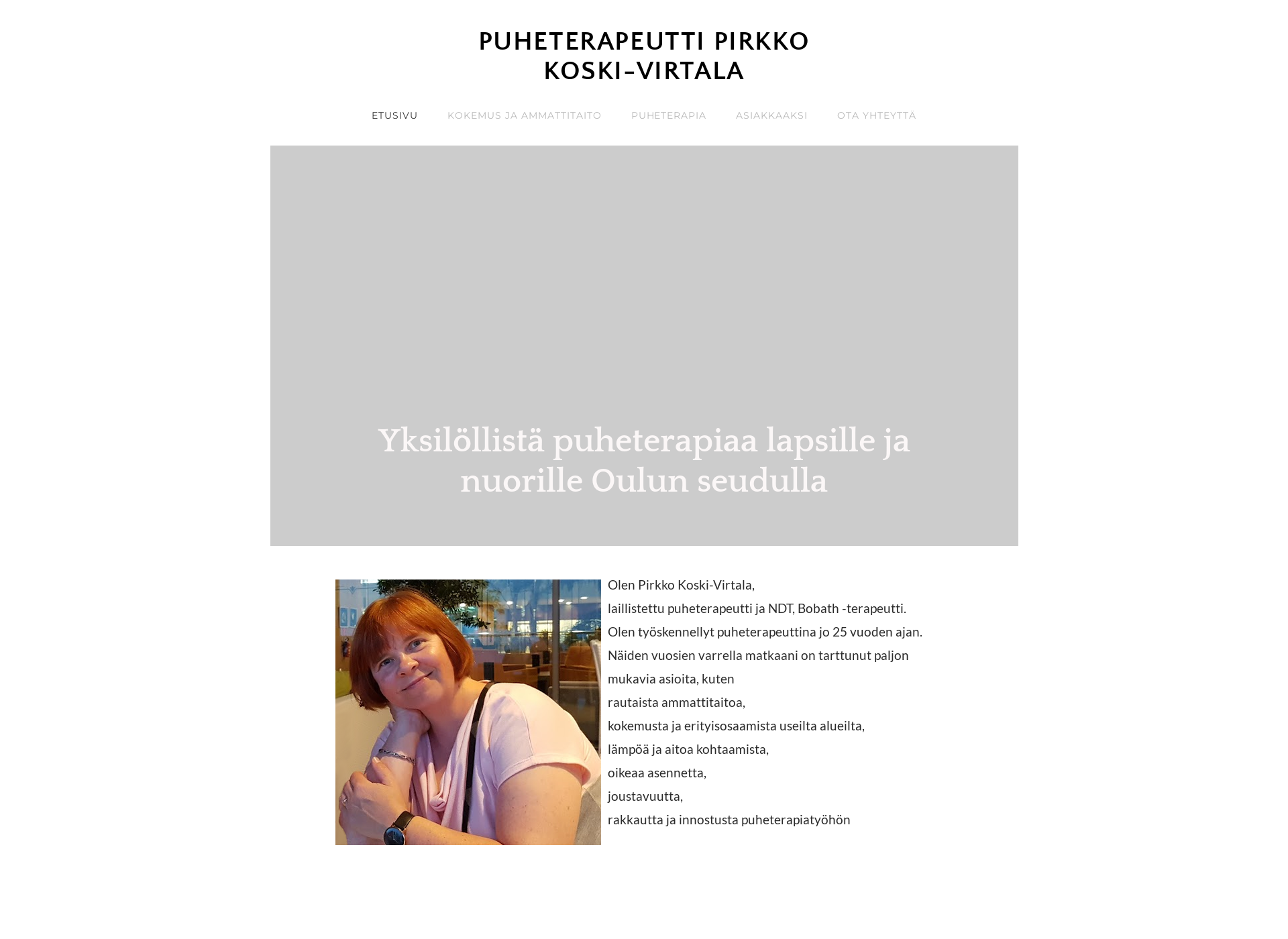 Skärmdump för puhepirkko.fi