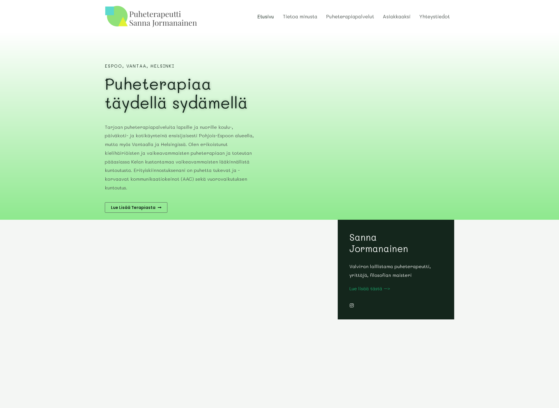 Screenshot for puheterapeuttisanna.fi