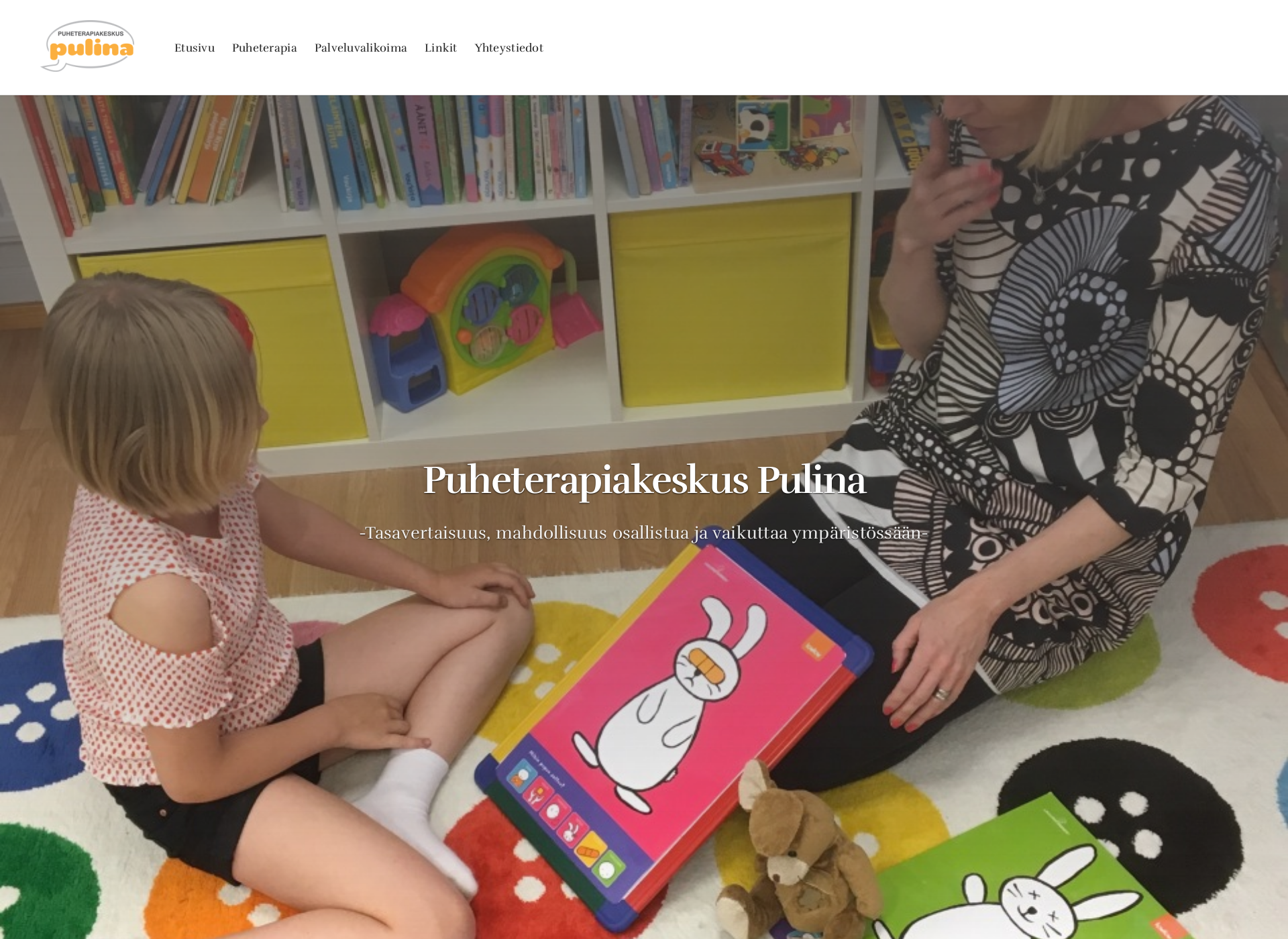 Skärmdump för puheterapiakeskuspulina.fi