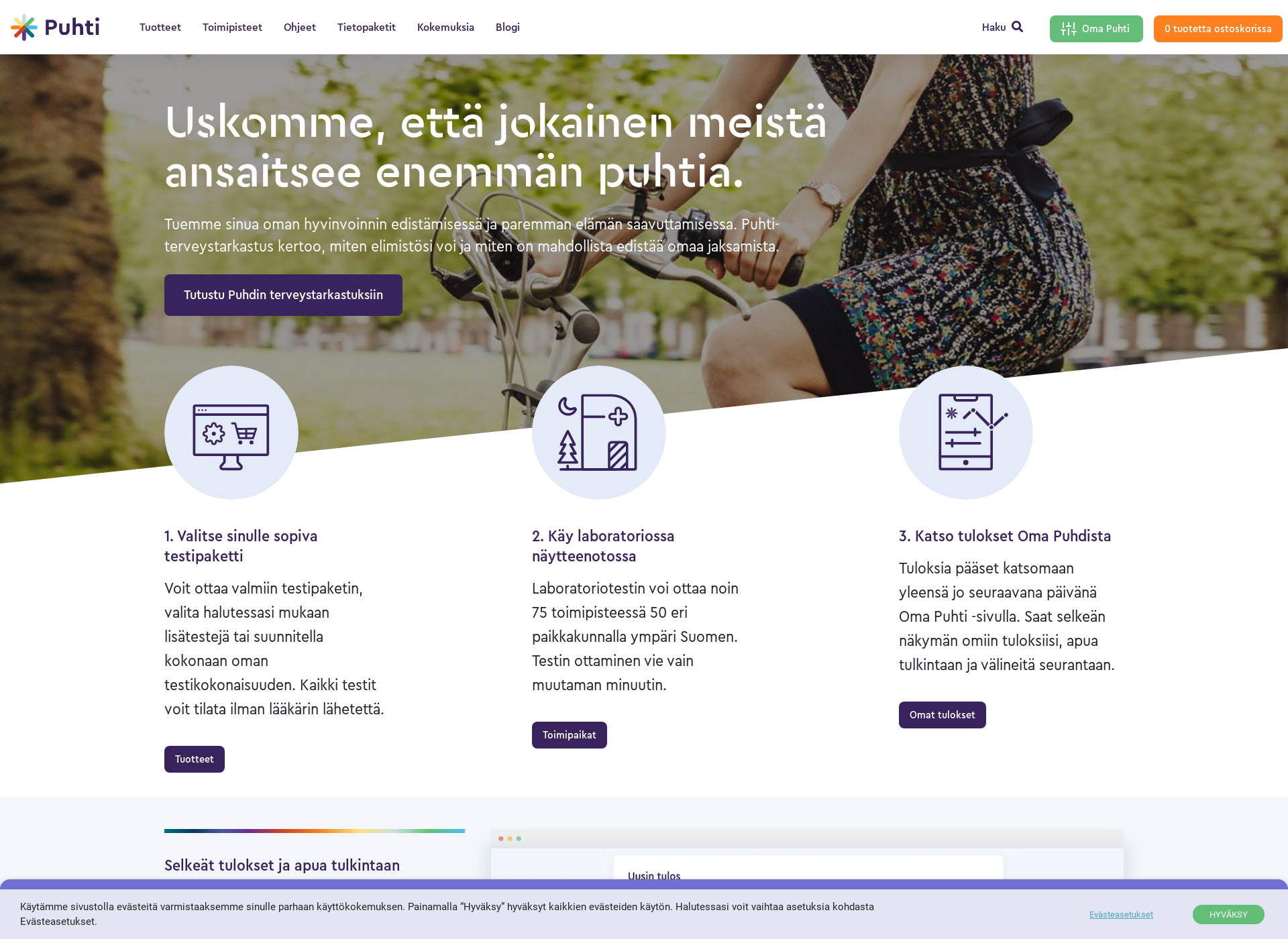 Screenshot for puhtilab.fi