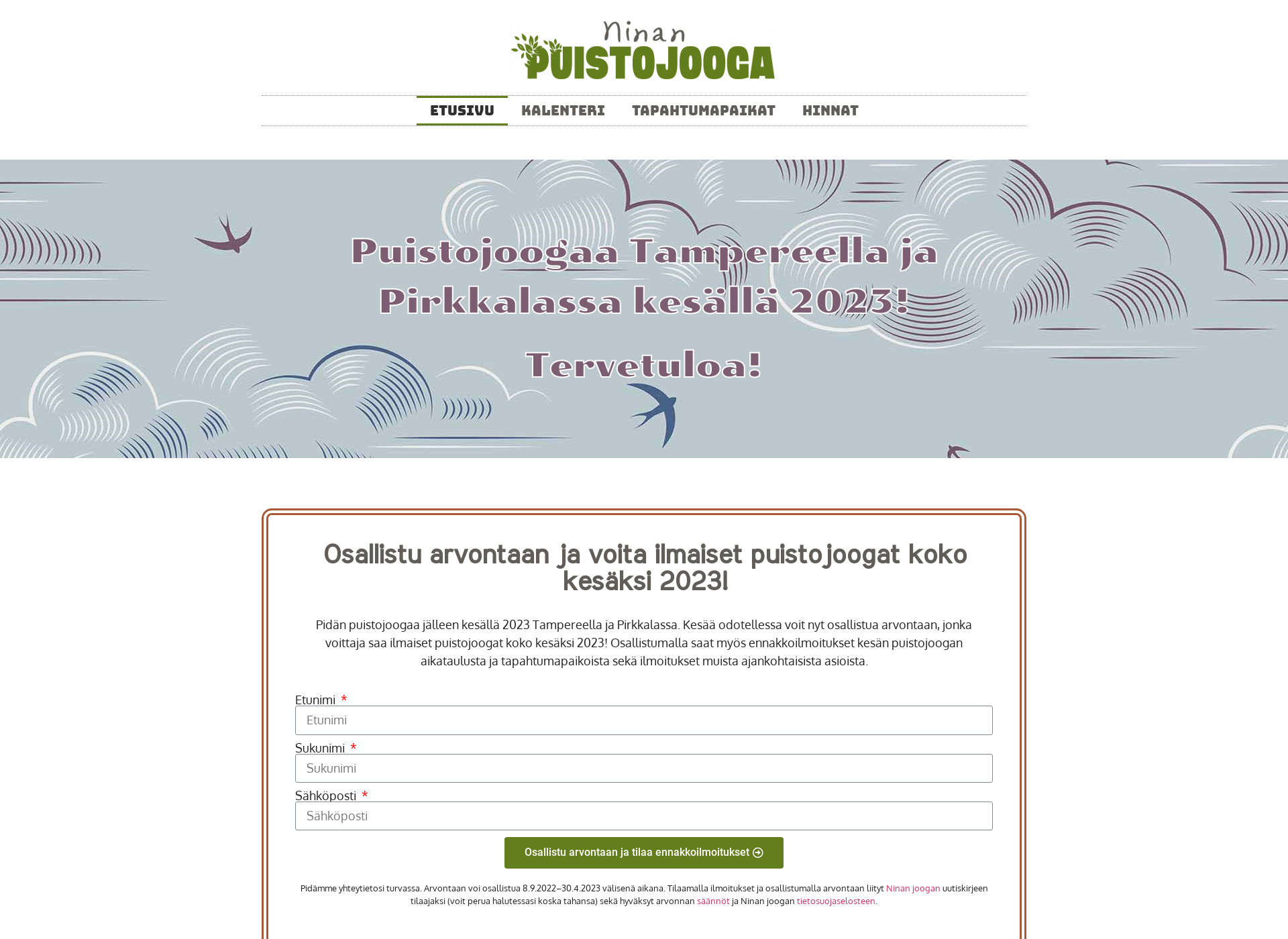 Screenshot for puistojooga.fi