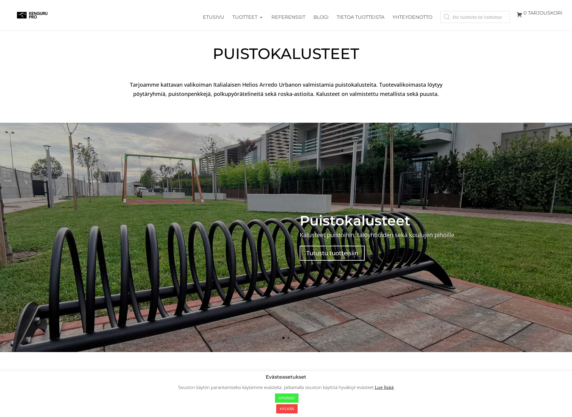 Screenshot for puistokalusteet.fi