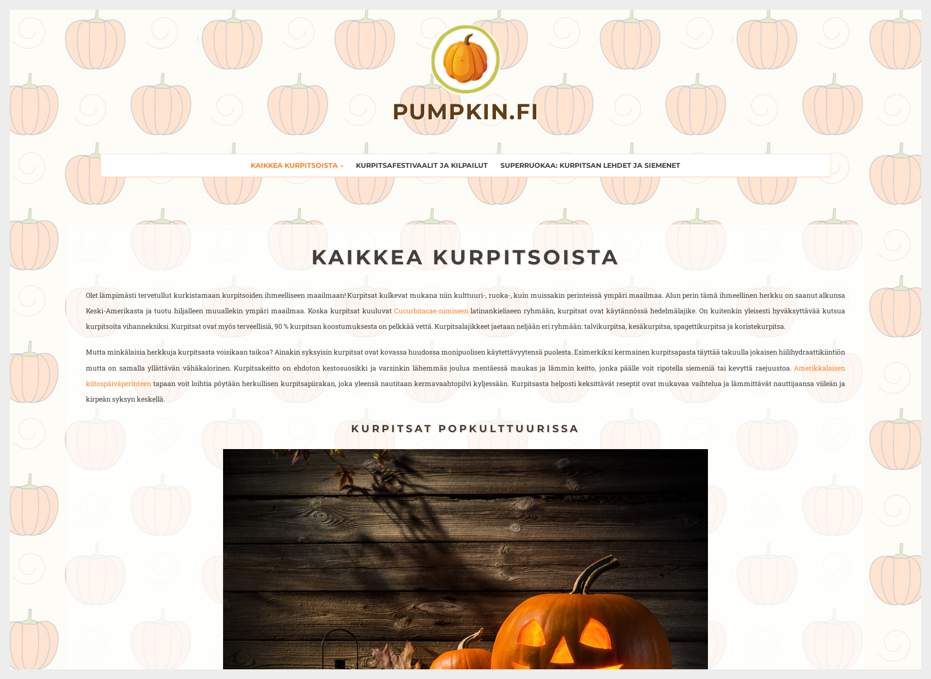 Skärmdump för pumpkin.fi
