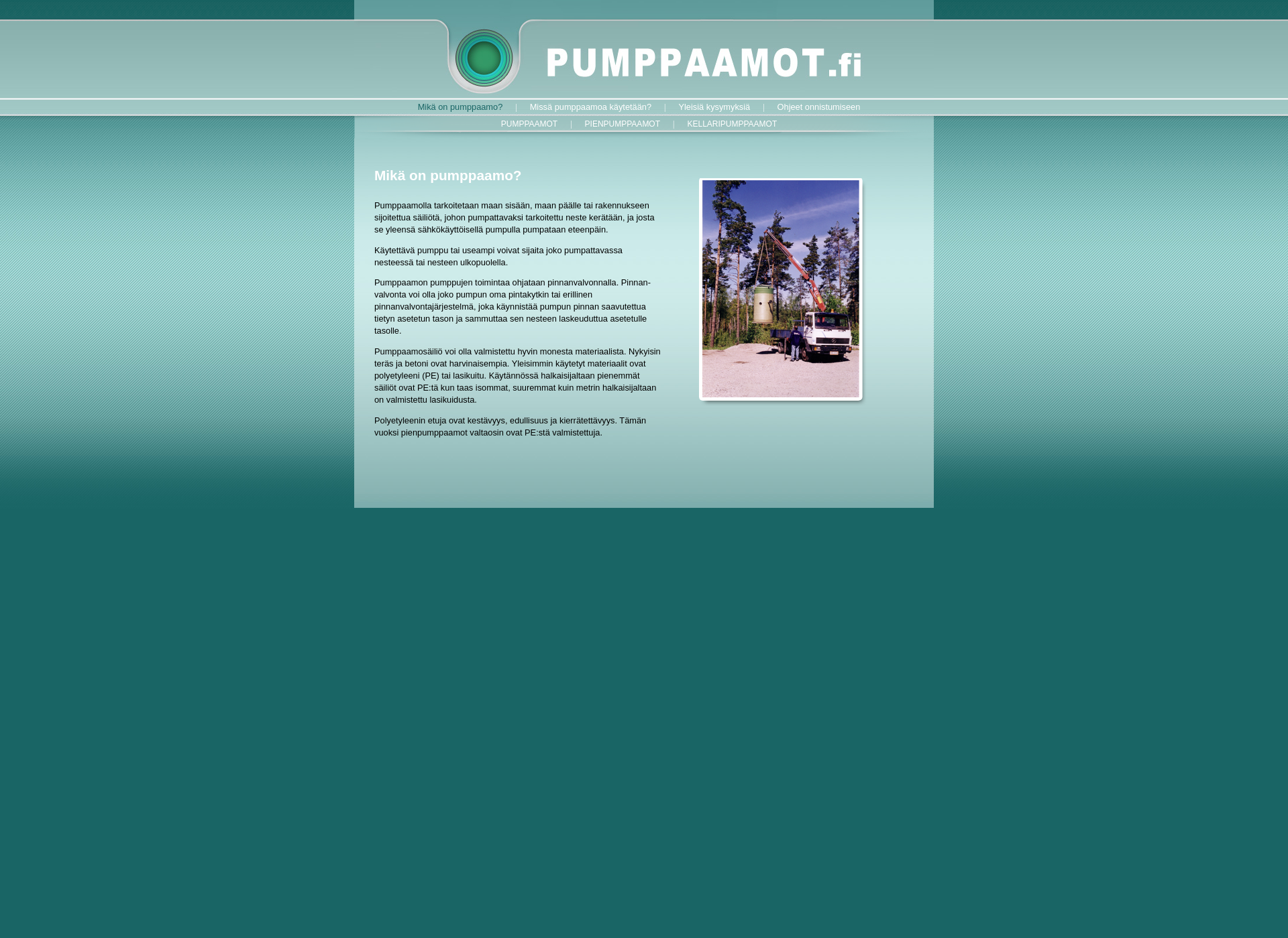 Skärmdump för pumppaamot.fi