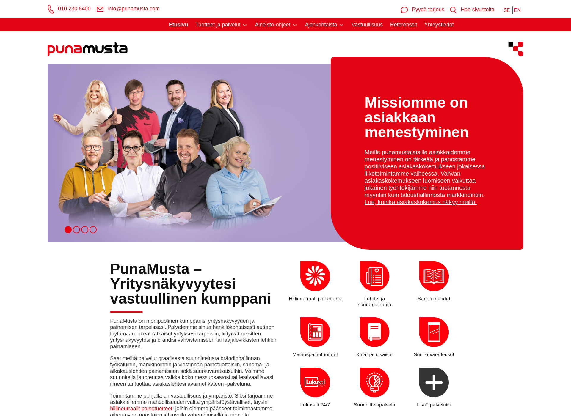Skärmdump för punamusta.fi