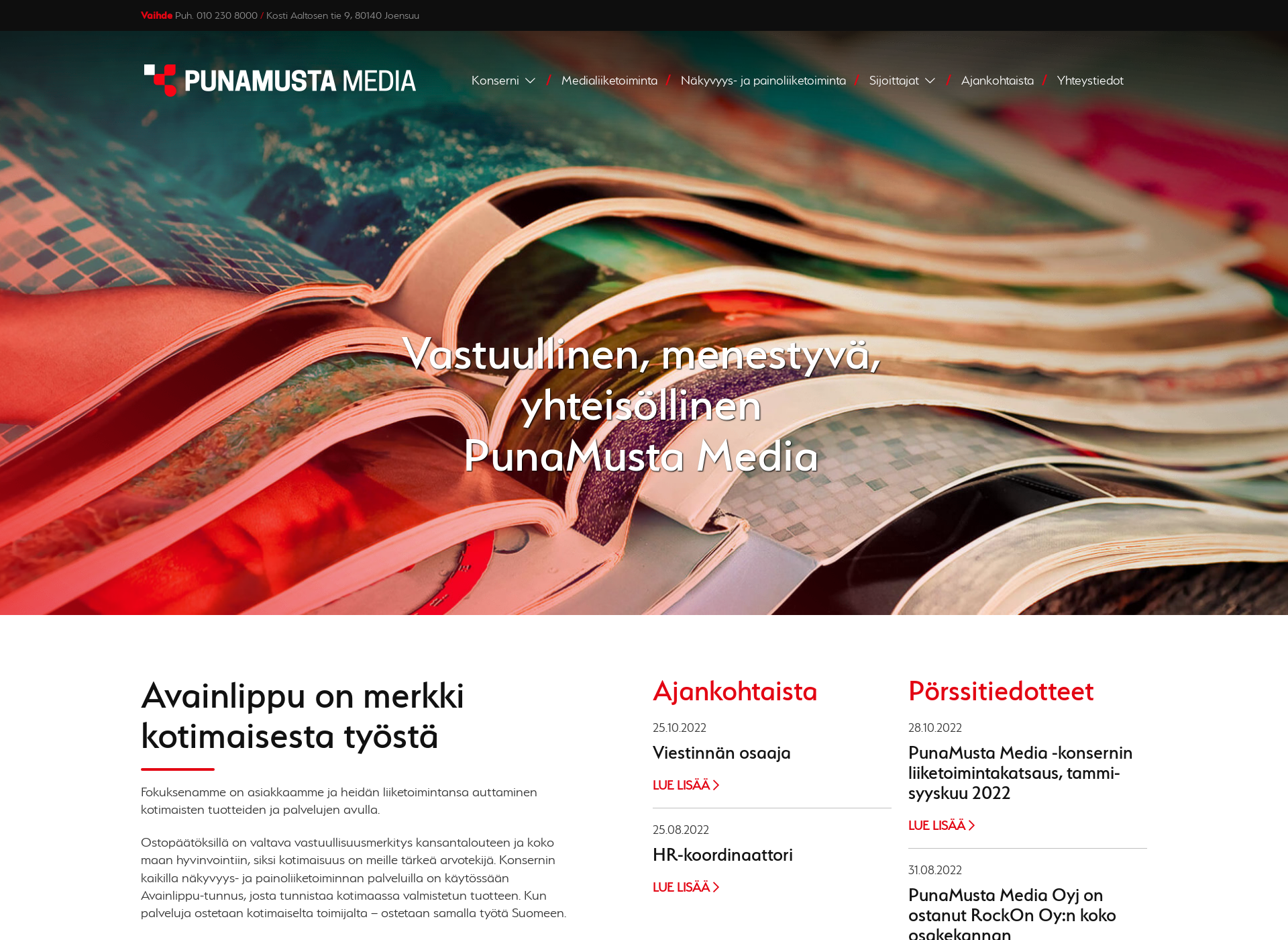Screenshot for punamustamedia.fi