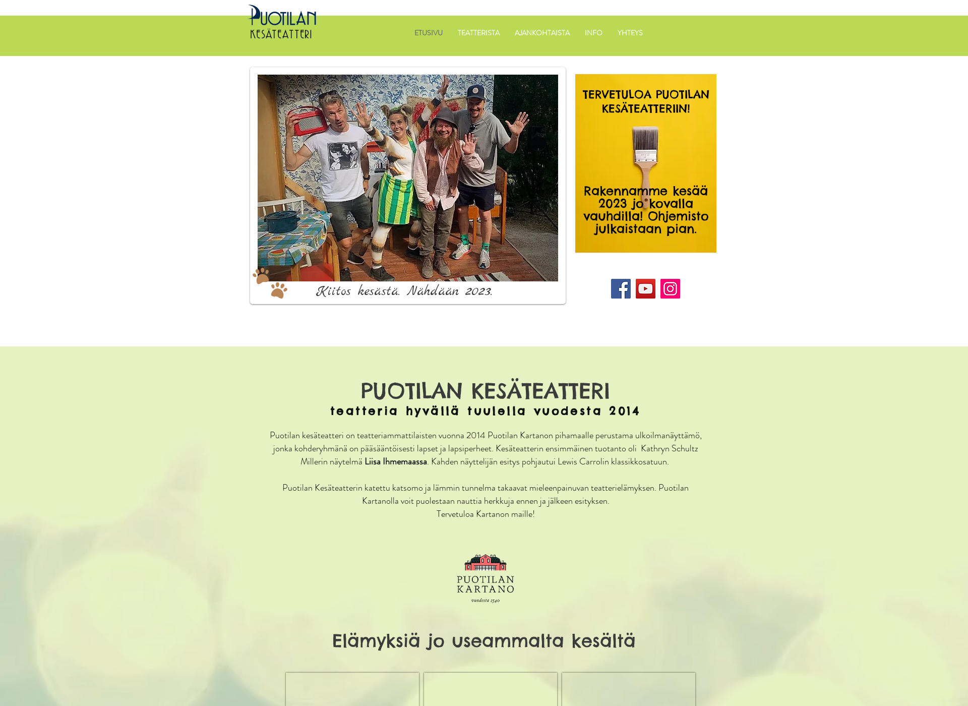 Skärmdump för puotilankesateatteri.fi