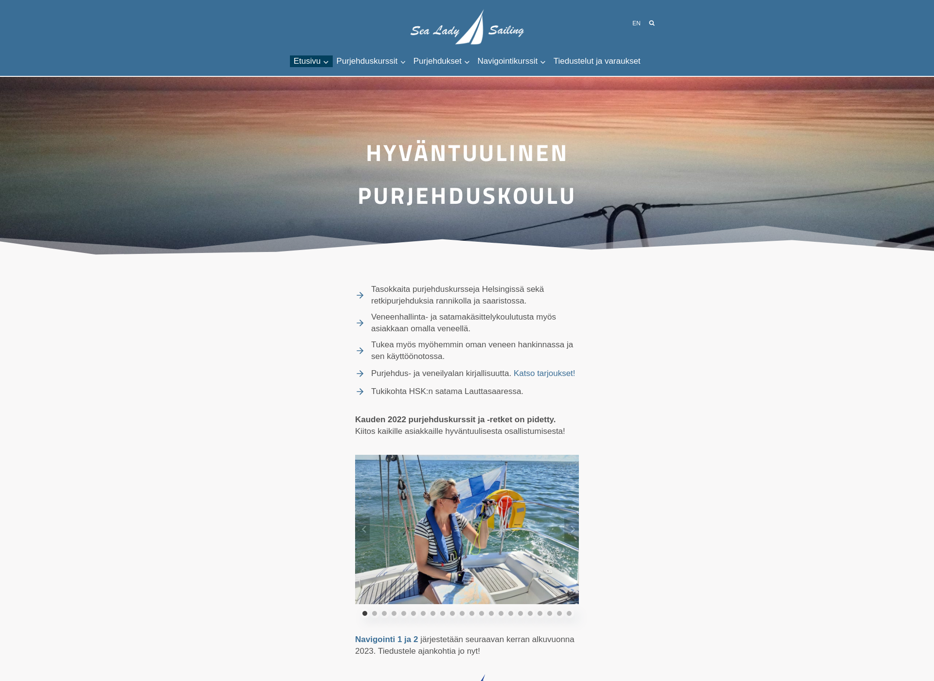 Screenshot for purjehduskurssi.fi