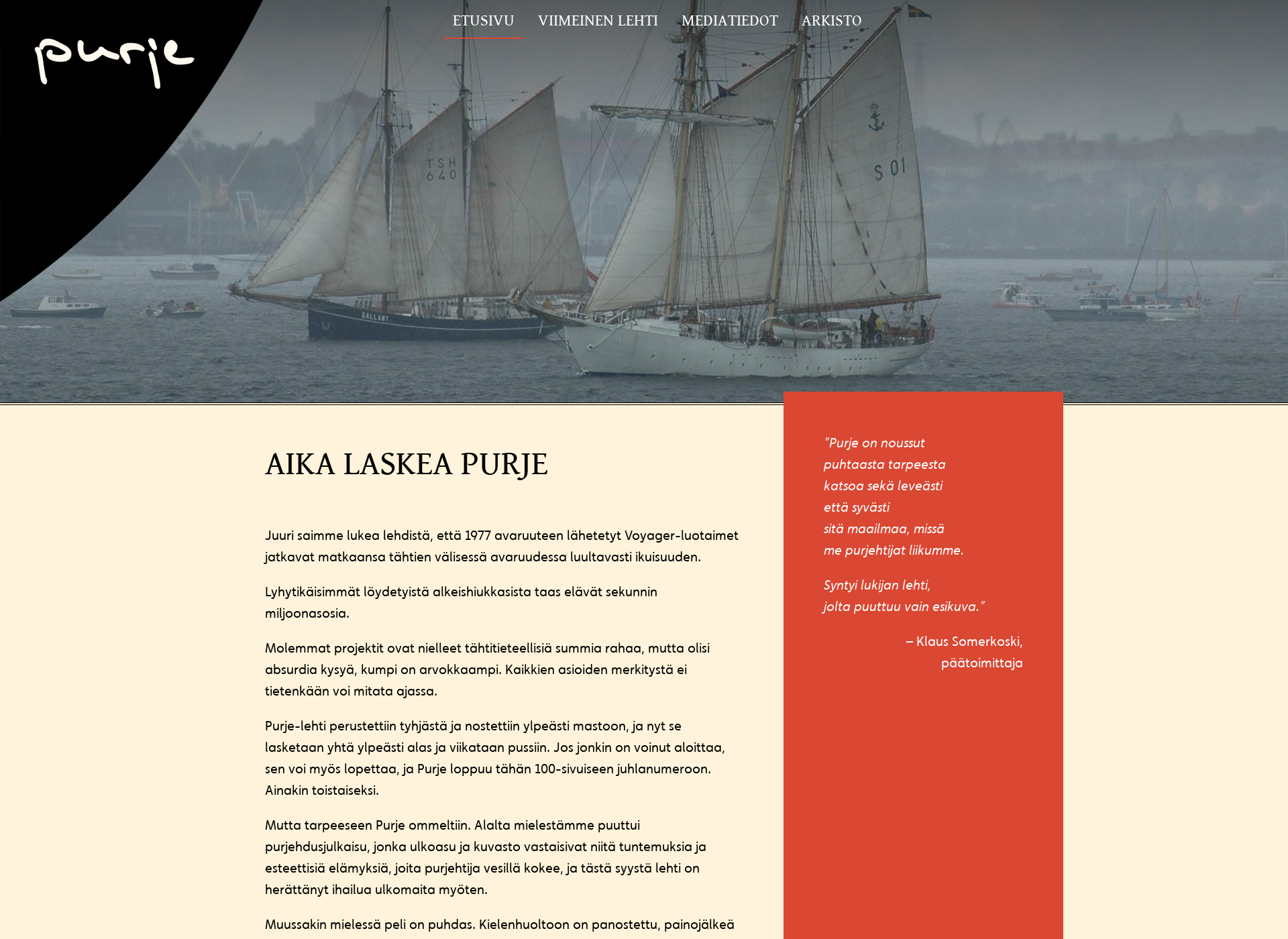Screenshot for purjelehti.fi
