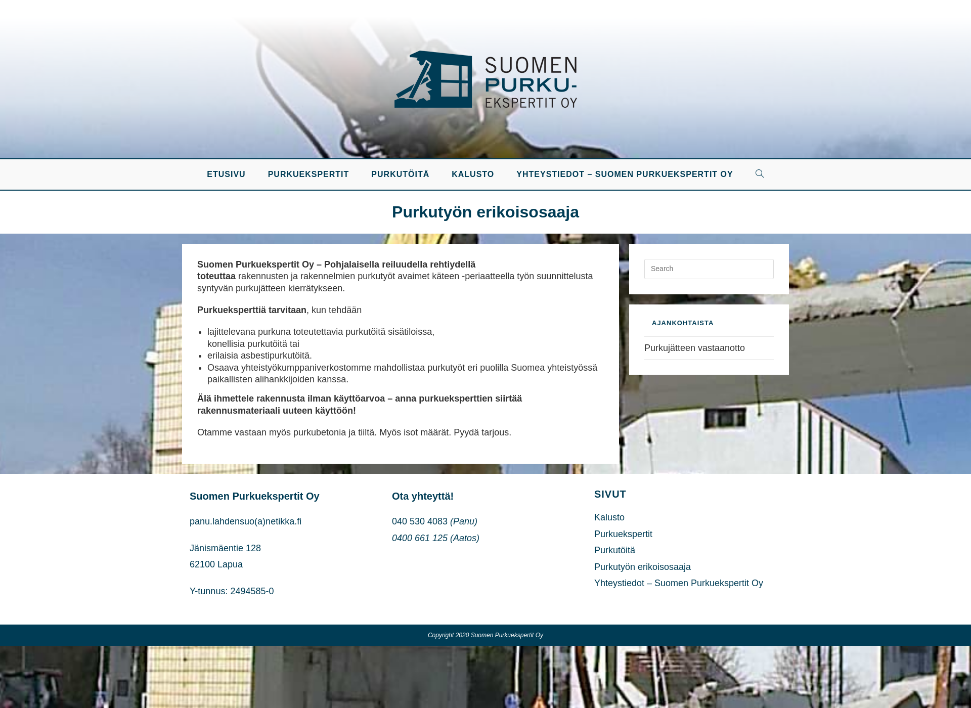 Screenshot for purkuekspertit.fi