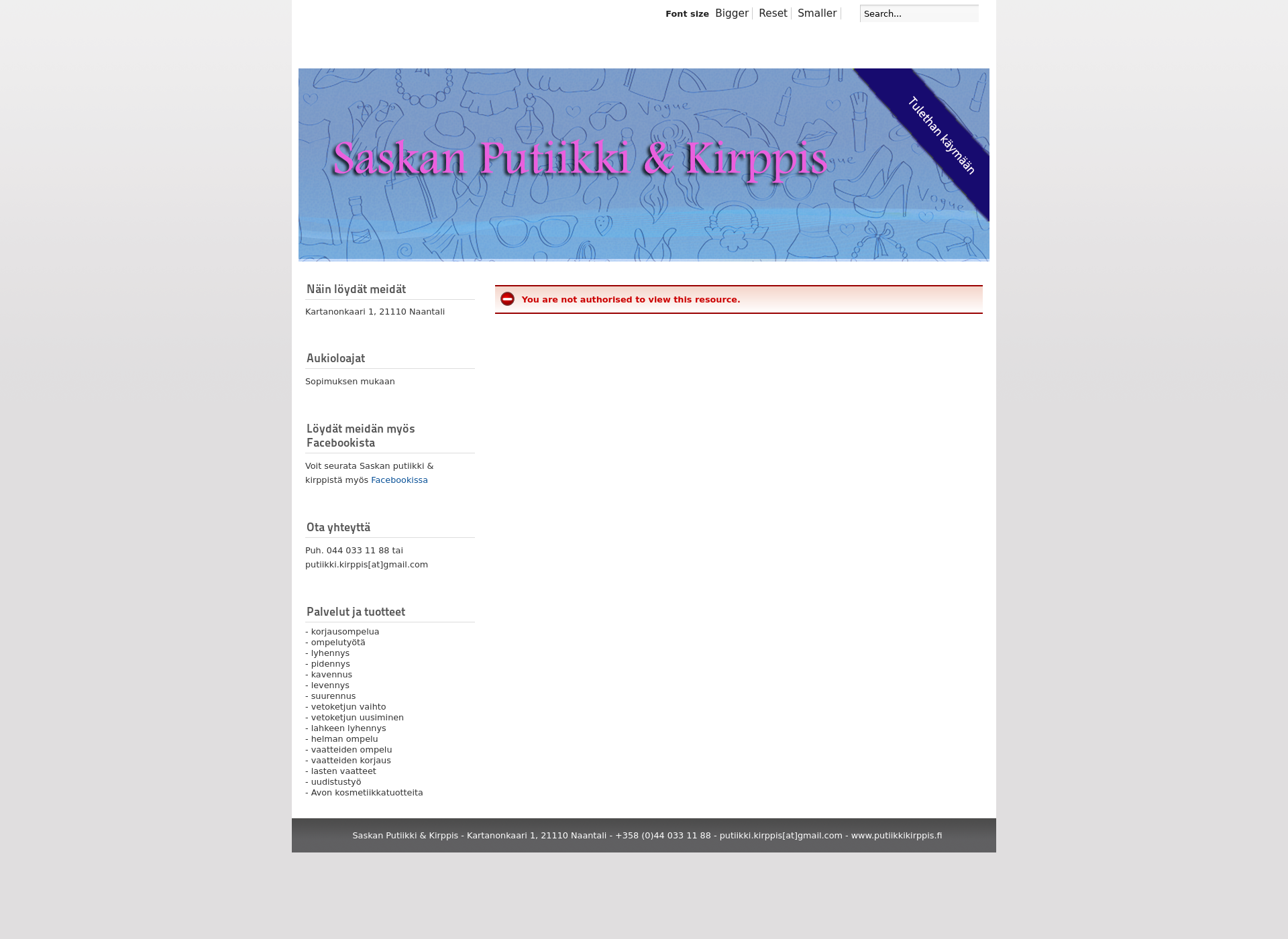 Screenshot for putiikkikirppis.fi